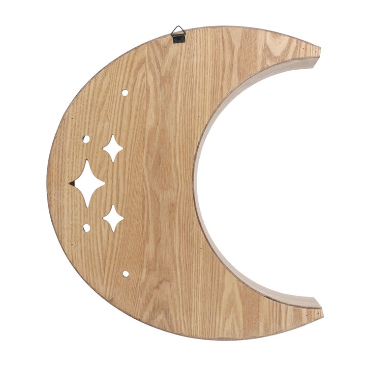 Wooden Crescent Moon Wall Shelf1