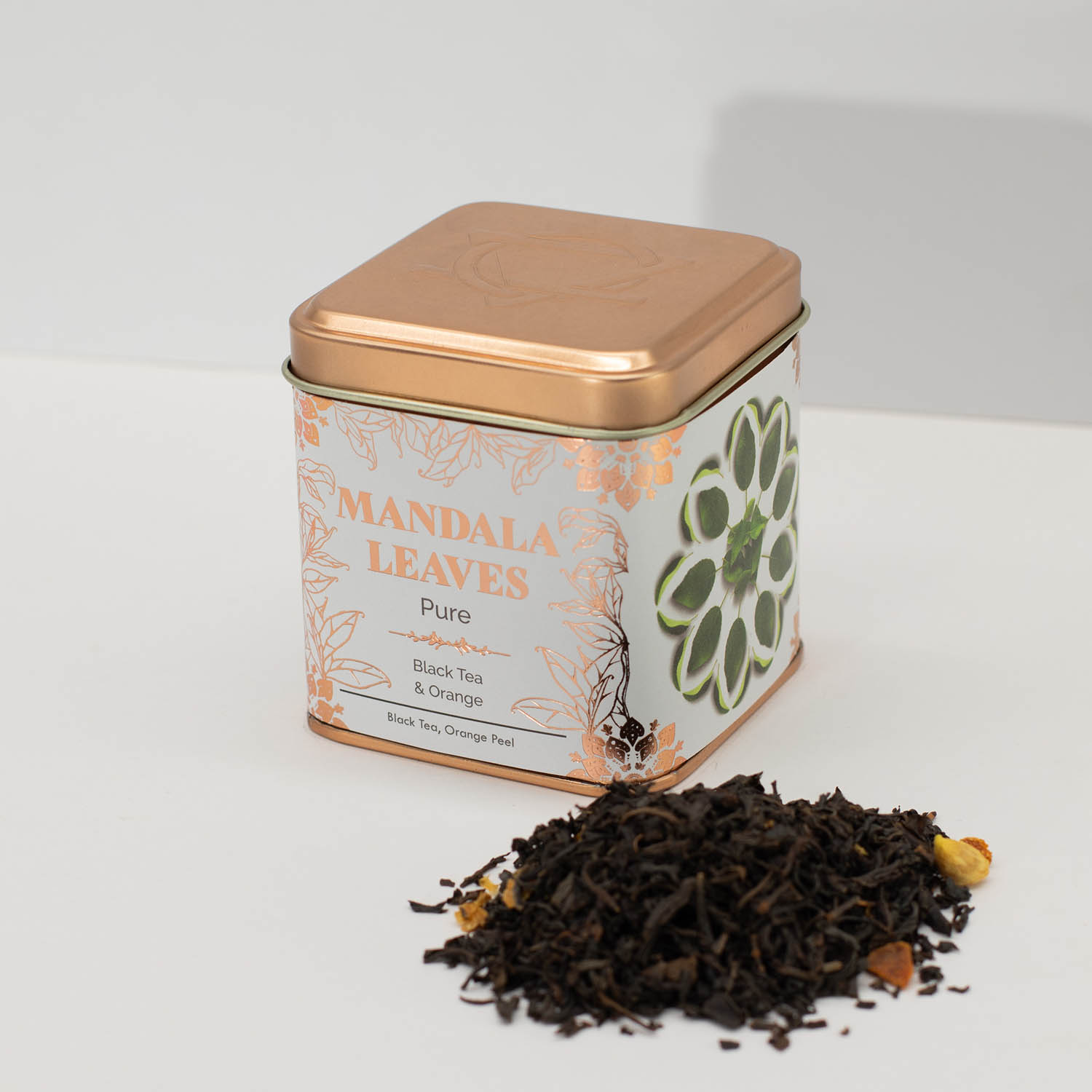 Mandala Leaves Pure Black Tea & Orange – Citrus Black Tea (50g Tin)2