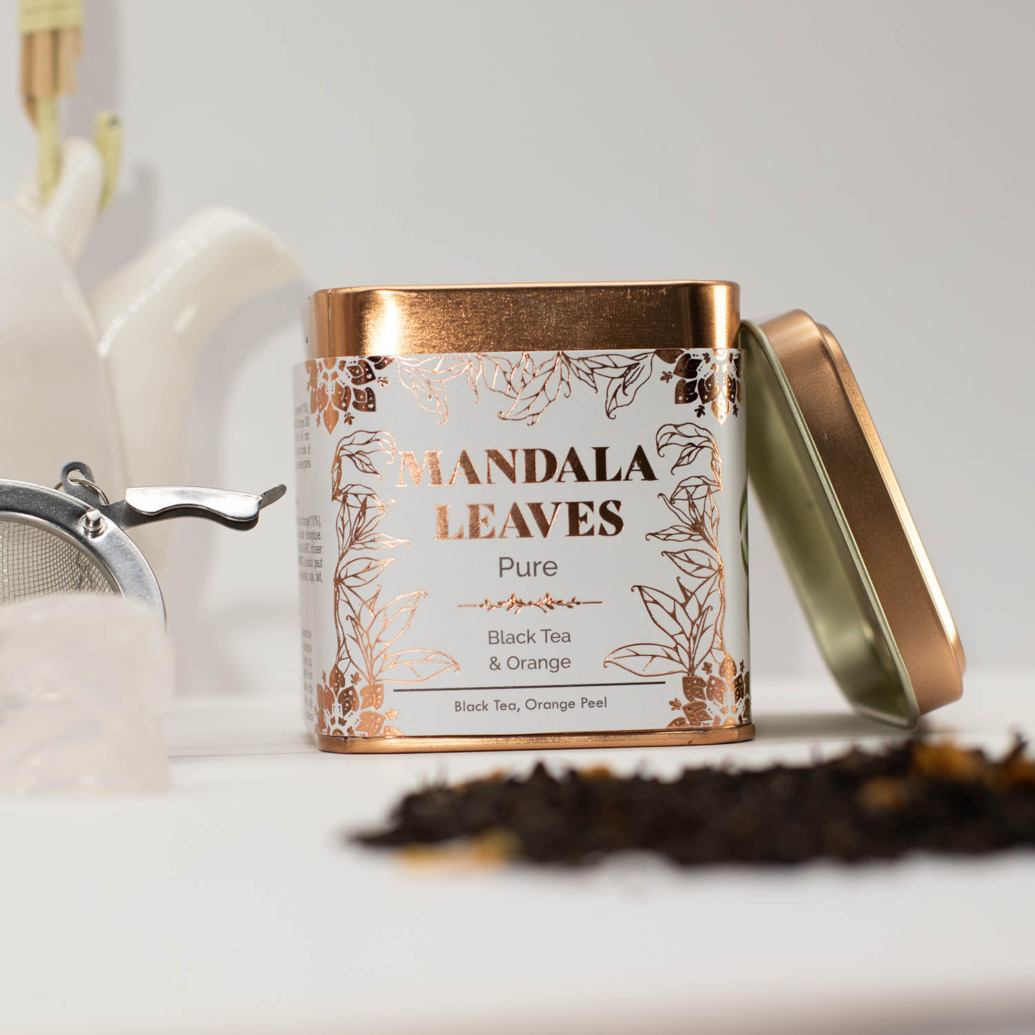 Mandala Leaves Pure Black Tea & Orange – Citrus Black Tea (50g Tin)8