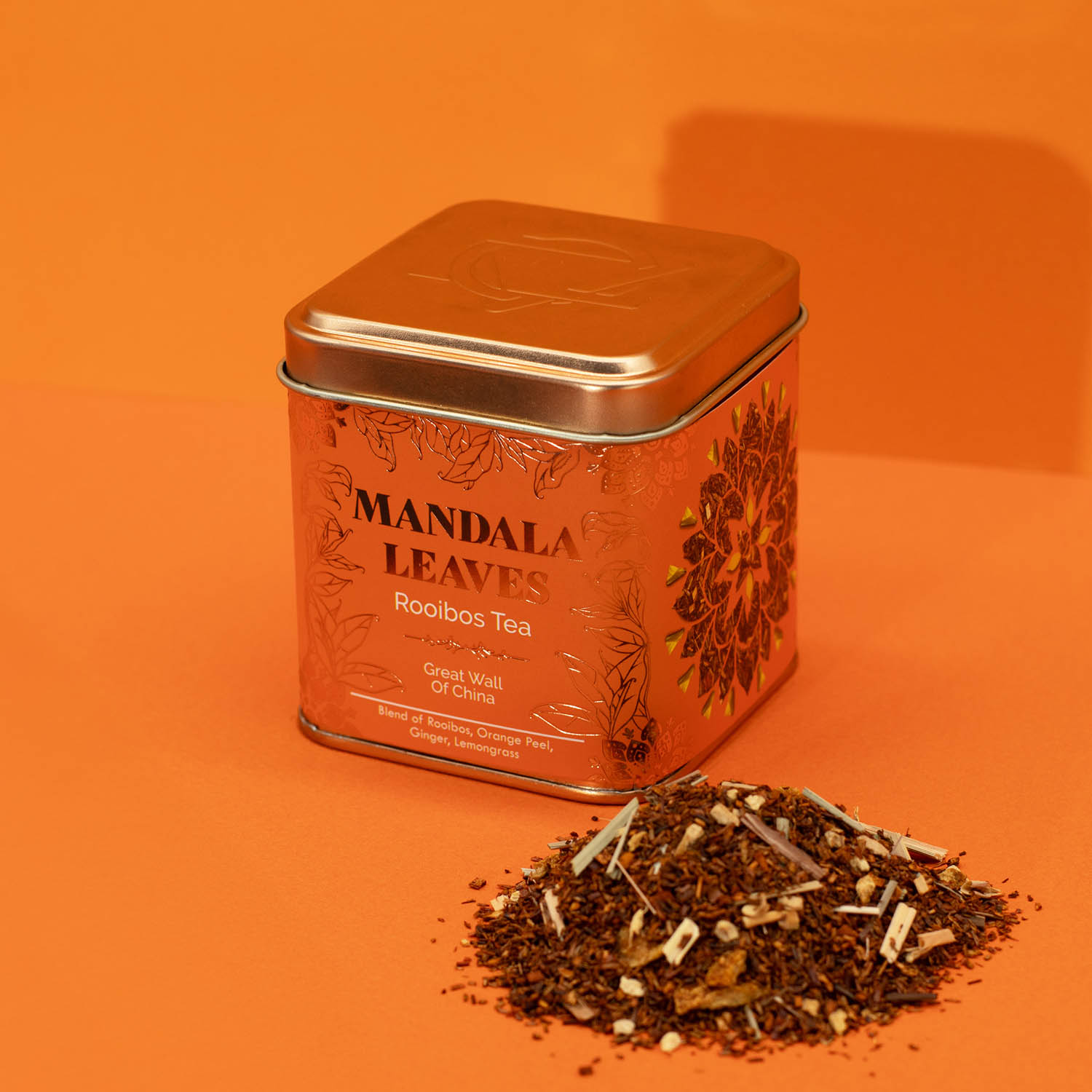 Mandala Leaves Rooibos Great Wall of China – Citrus Rooibos Tea (50g Tin)1