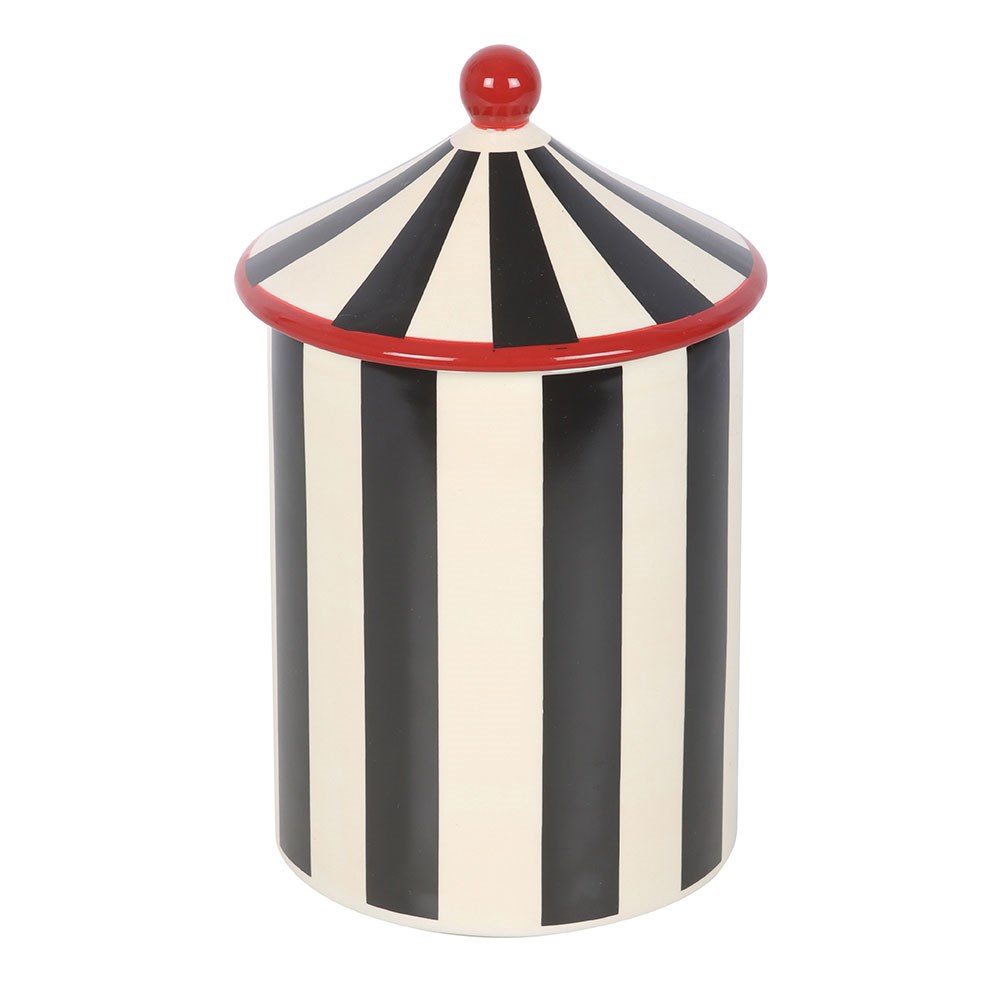Black Striped Circus Tent Storage Jar