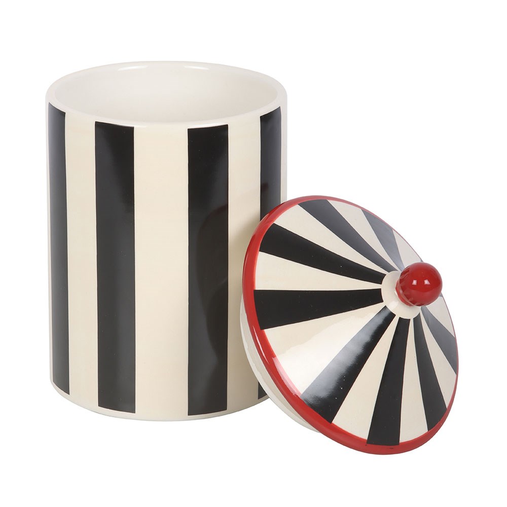Black Striped Circus Tent Storage Jar1