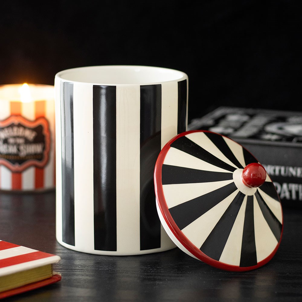 Black Striped Circus Tent Storage Jar3