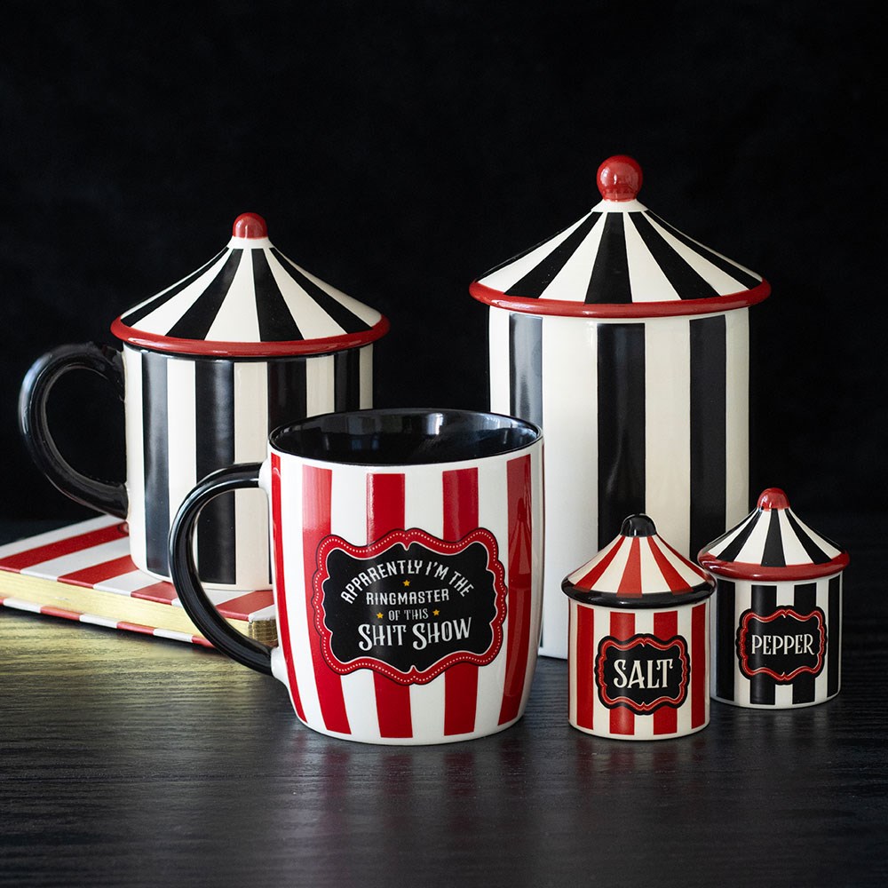 Black Striped Circus Tent Storage Jar4