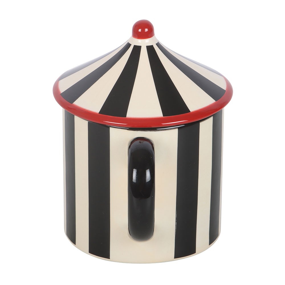 Black Striped Circus Tent Lidded Mug (370ml)2