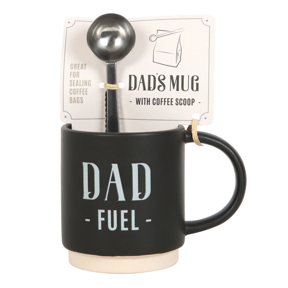 Dad Fuel Mug and Coffee Scoop Clip Set