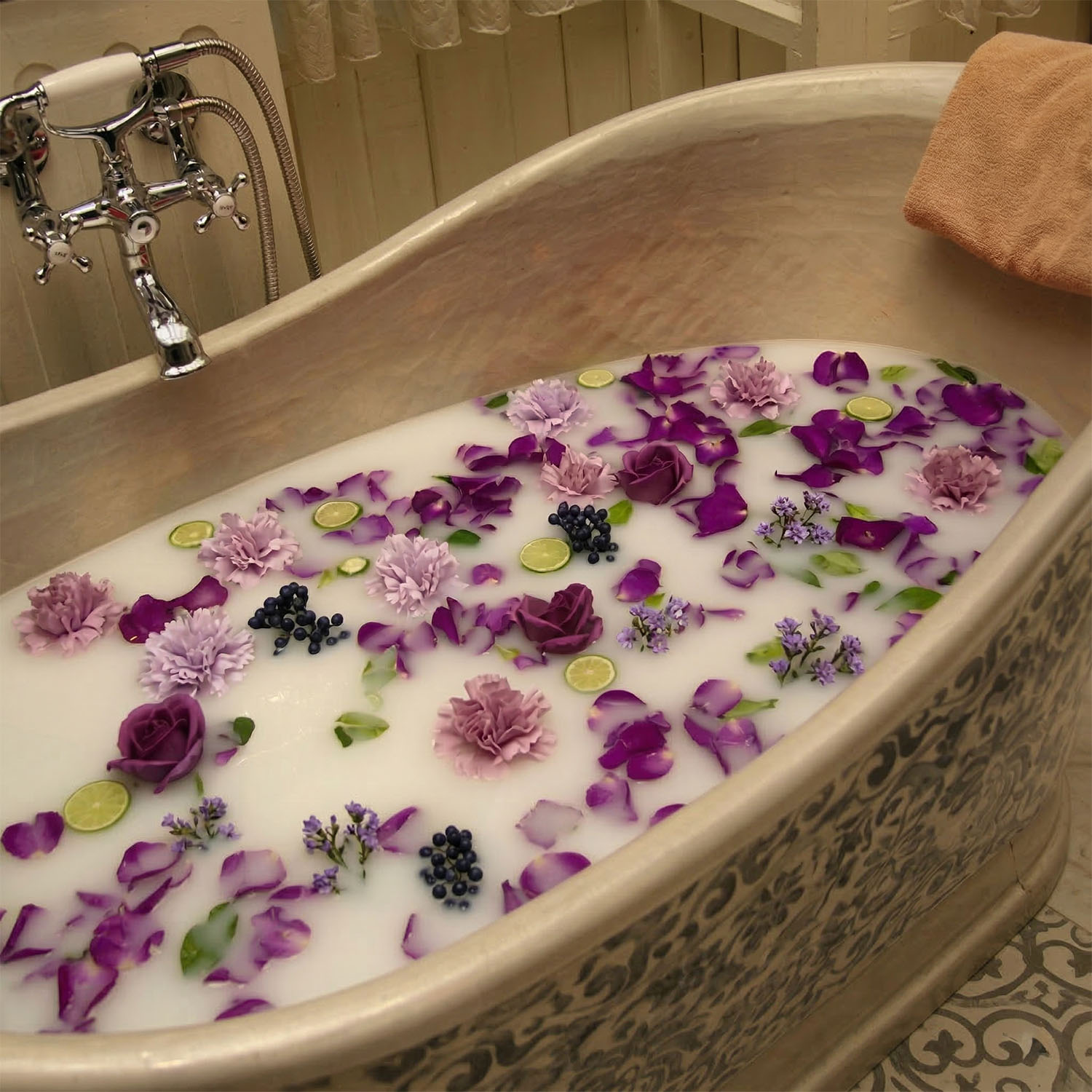 Purple Rose & Carnation Soap Flower Bouquet in Gift Box3