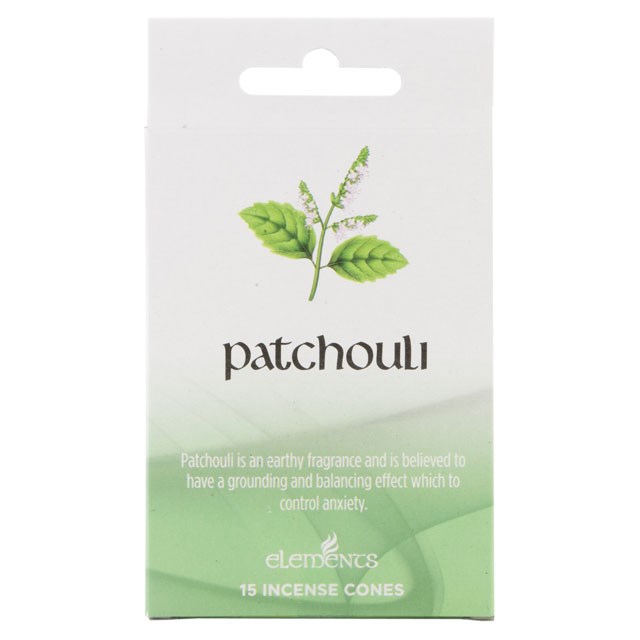 Elements Patchouli Incense Cones - Set of 12 Packets