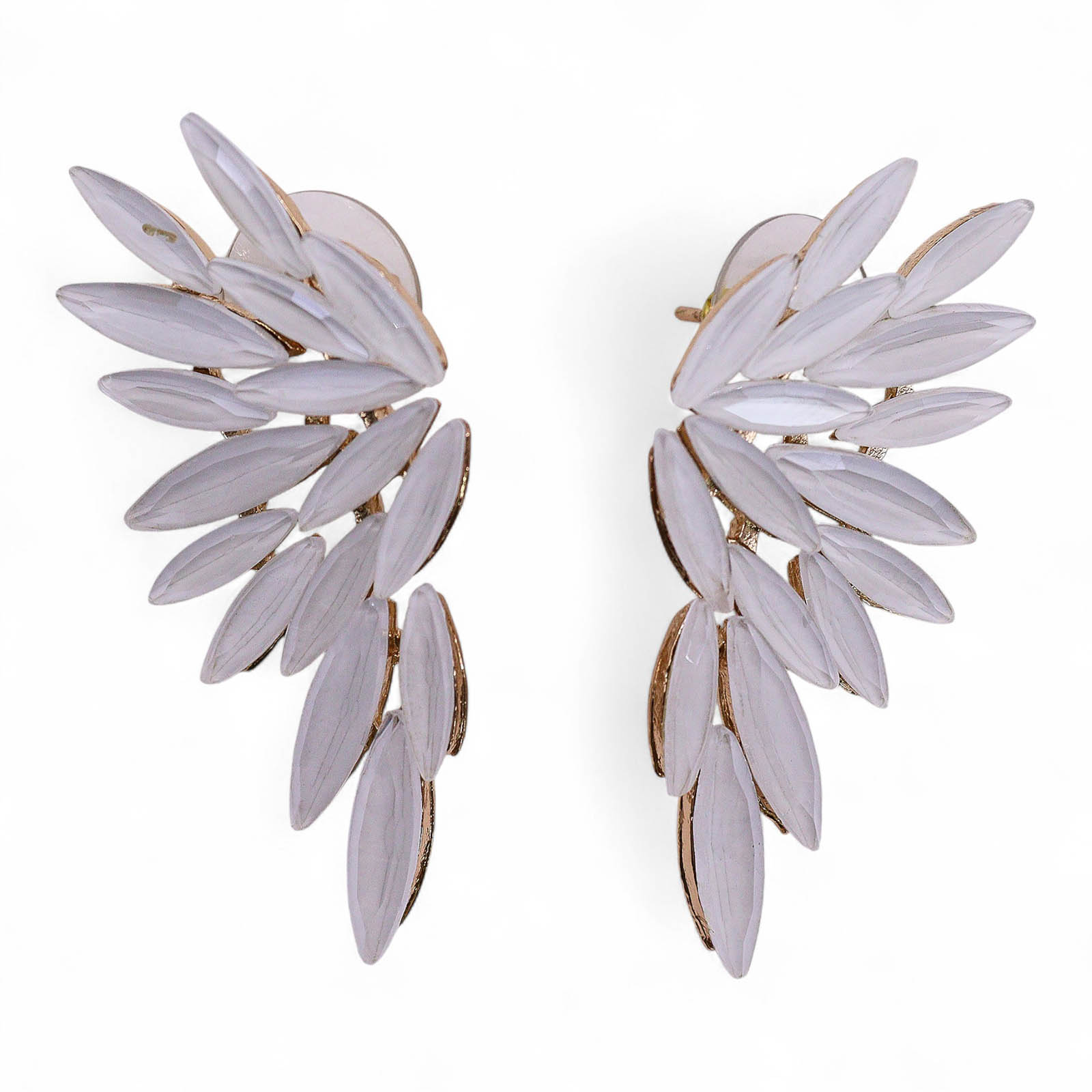 Nymph Aurora Angel Wings Glass Earrings – Pearl