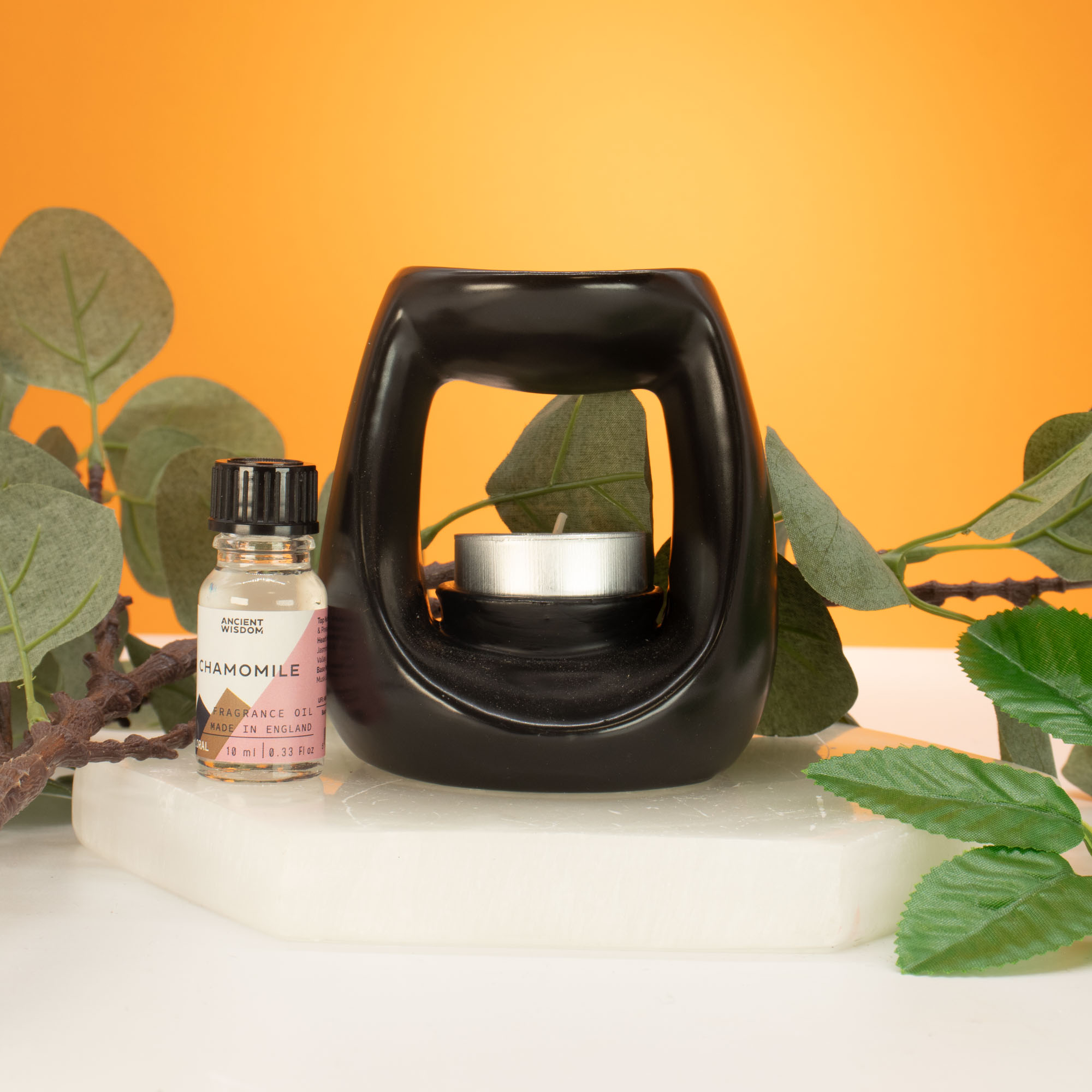 Large Matt Black Oval Pebble Zen Ceramic Oil Burner & Wax Melt Warmer5