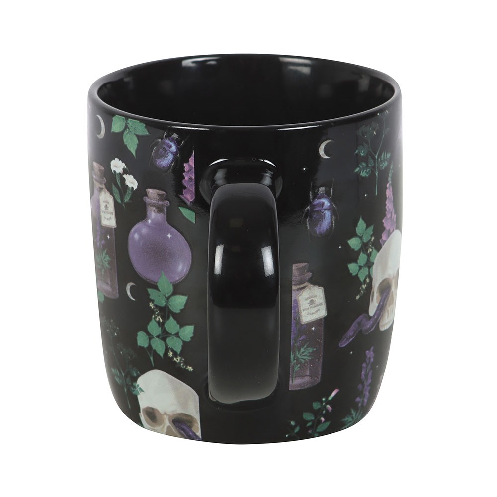 Venom & Vines Gothic Skull Print Ceramic Mug - 350ml1