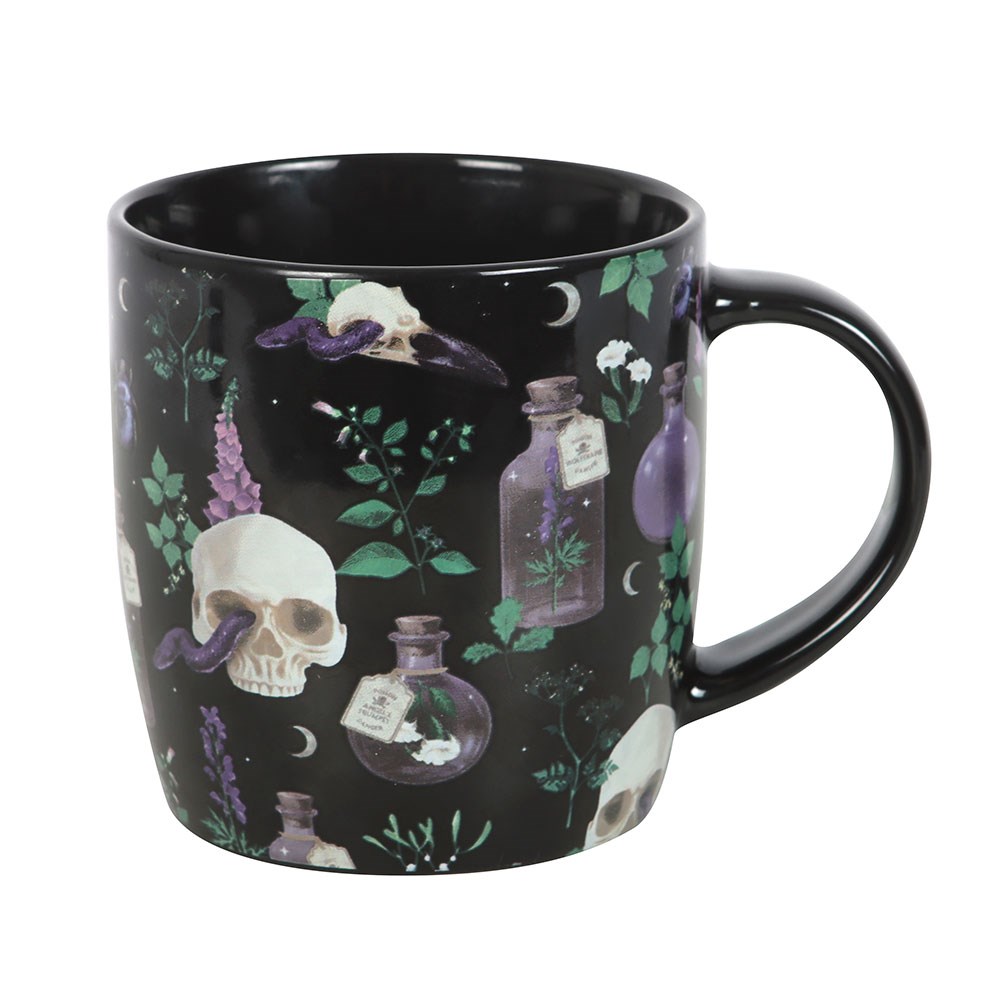 Venom & Vines Gothic Skull Print Ceramic Mug - 350ml2