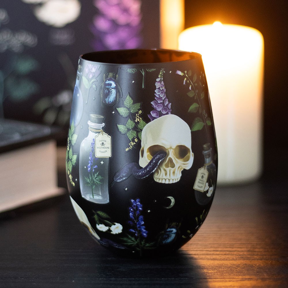Venom & Vines Gothic Skull Print Stemless Glass - 500ml3