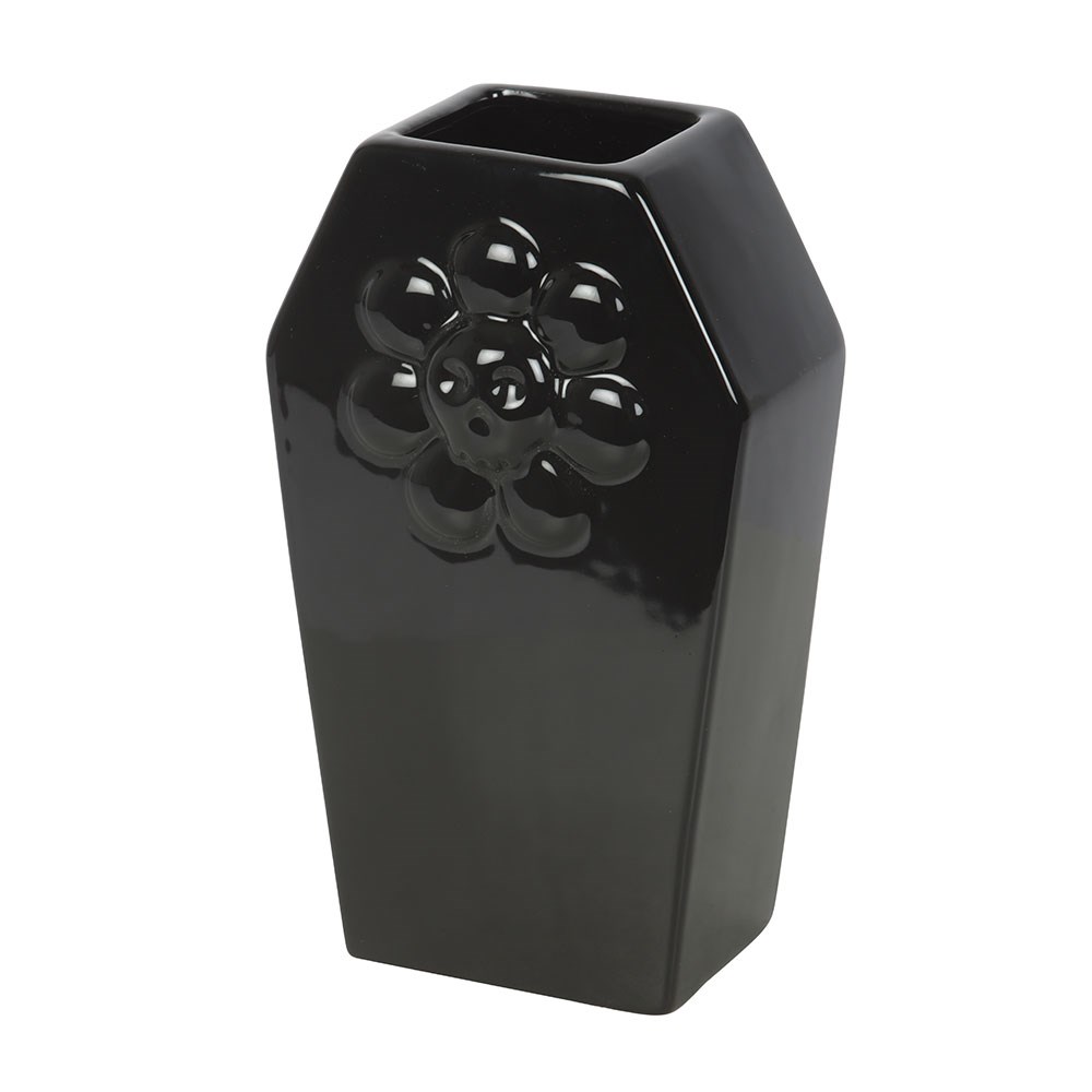 Black Ceramic Coffin Flower Vase1