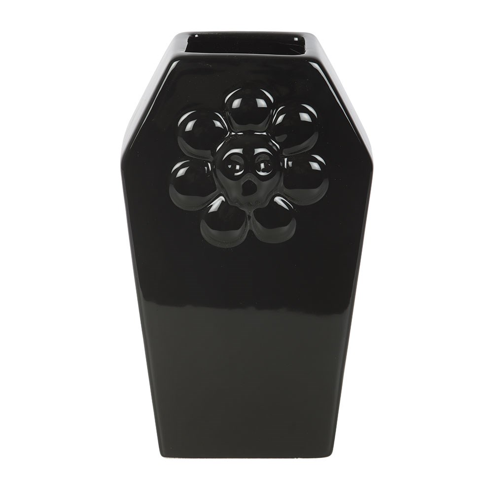 Black Ceramic Coffin Flower Vase2