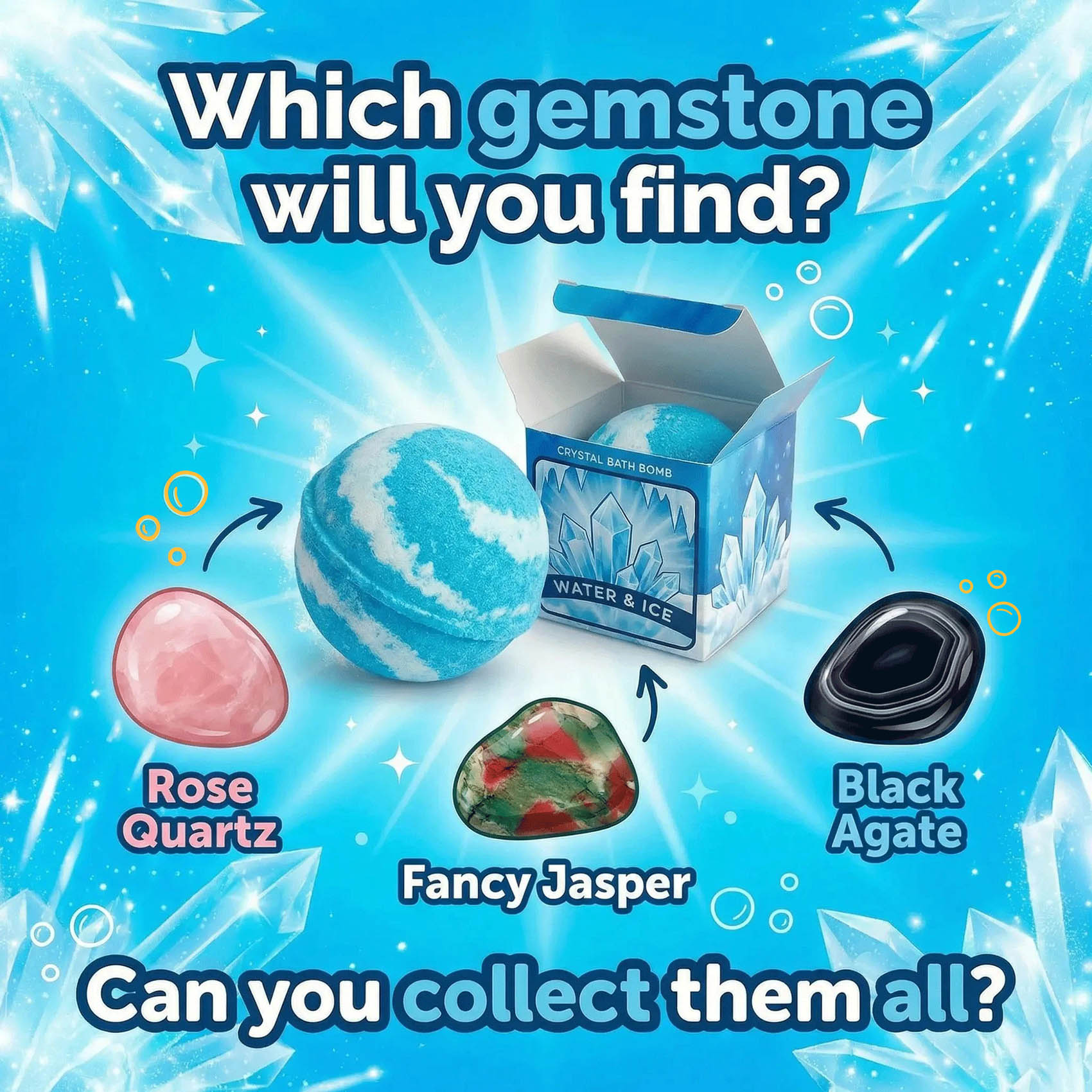 Water & Ice Elemental Bath Bomb with Hidden Gemstone2