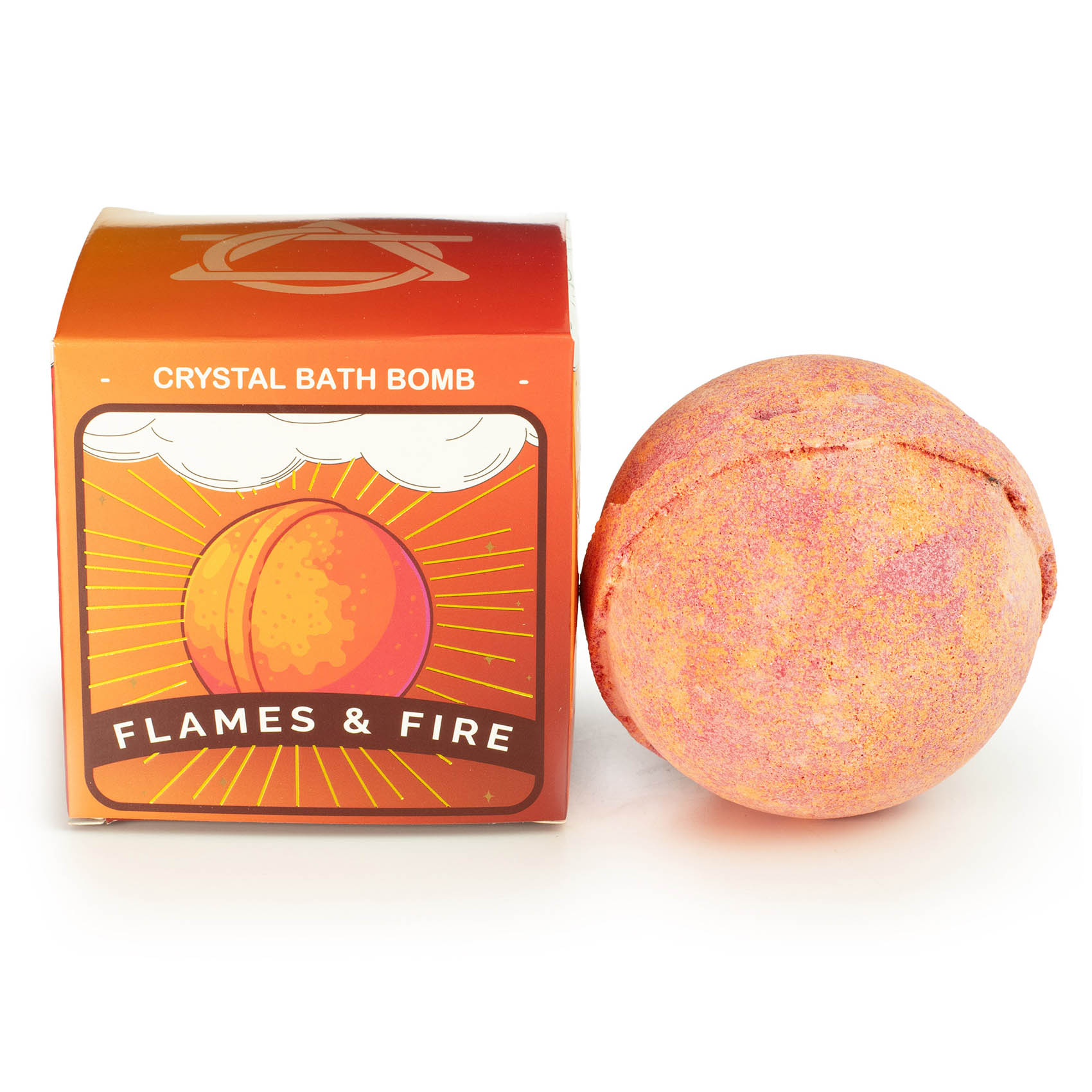 Flames & Fire Elemental Bath Bomb with Hidden Gemstone