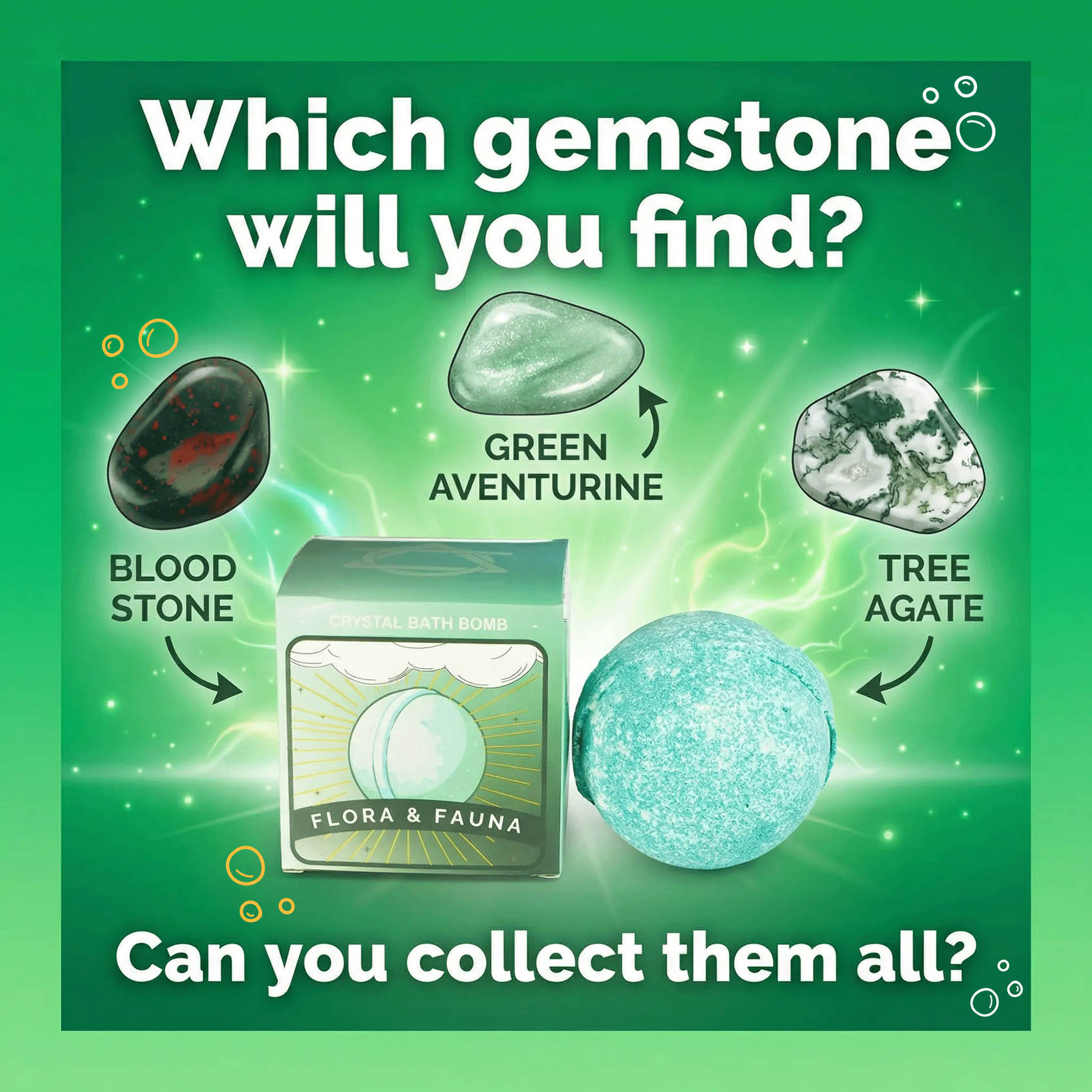 Flora & Fauna Elemental Bath Bomb with Hidden Gemstone2