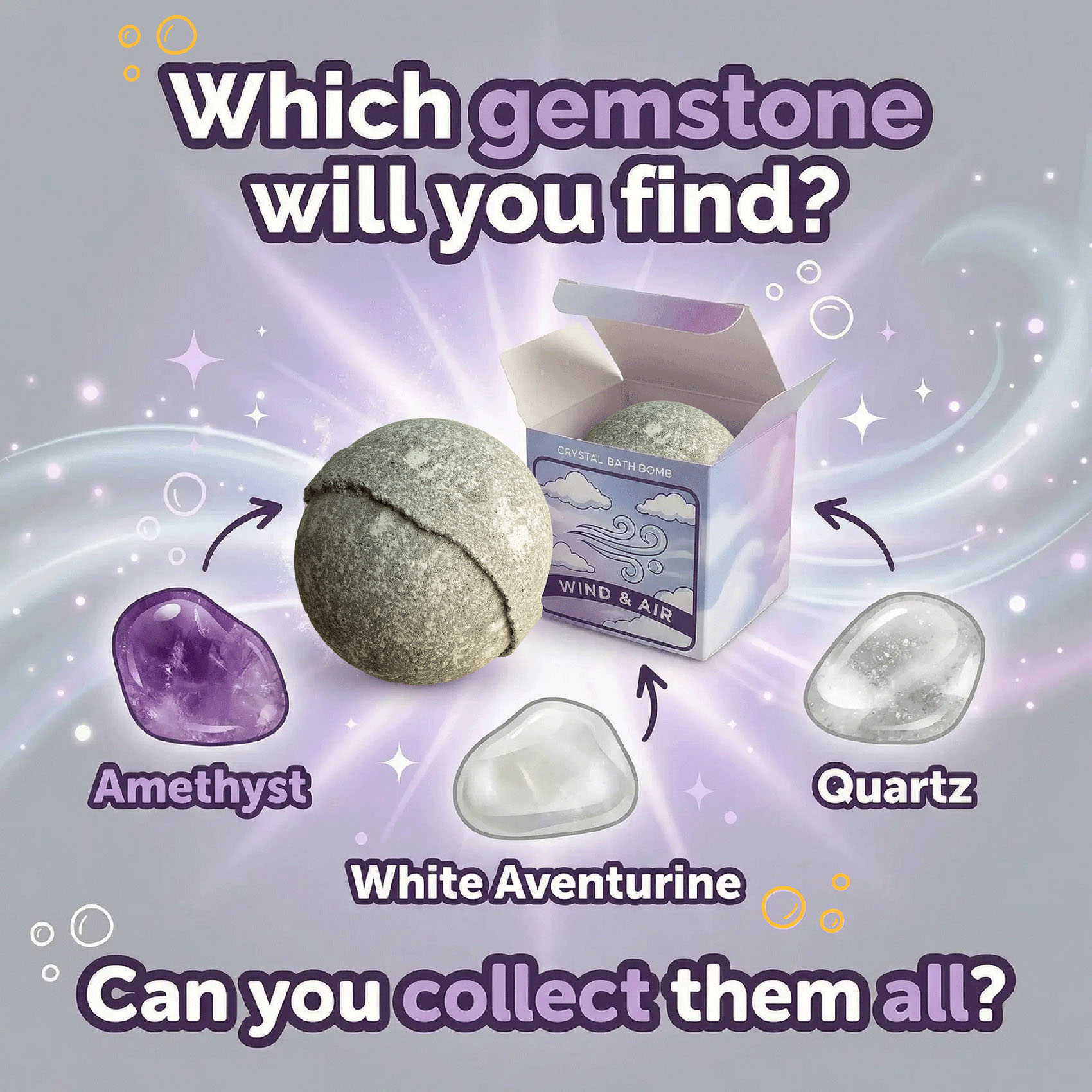 Wind & Air Elemental Bath Bomb with Hidden Gemstone2