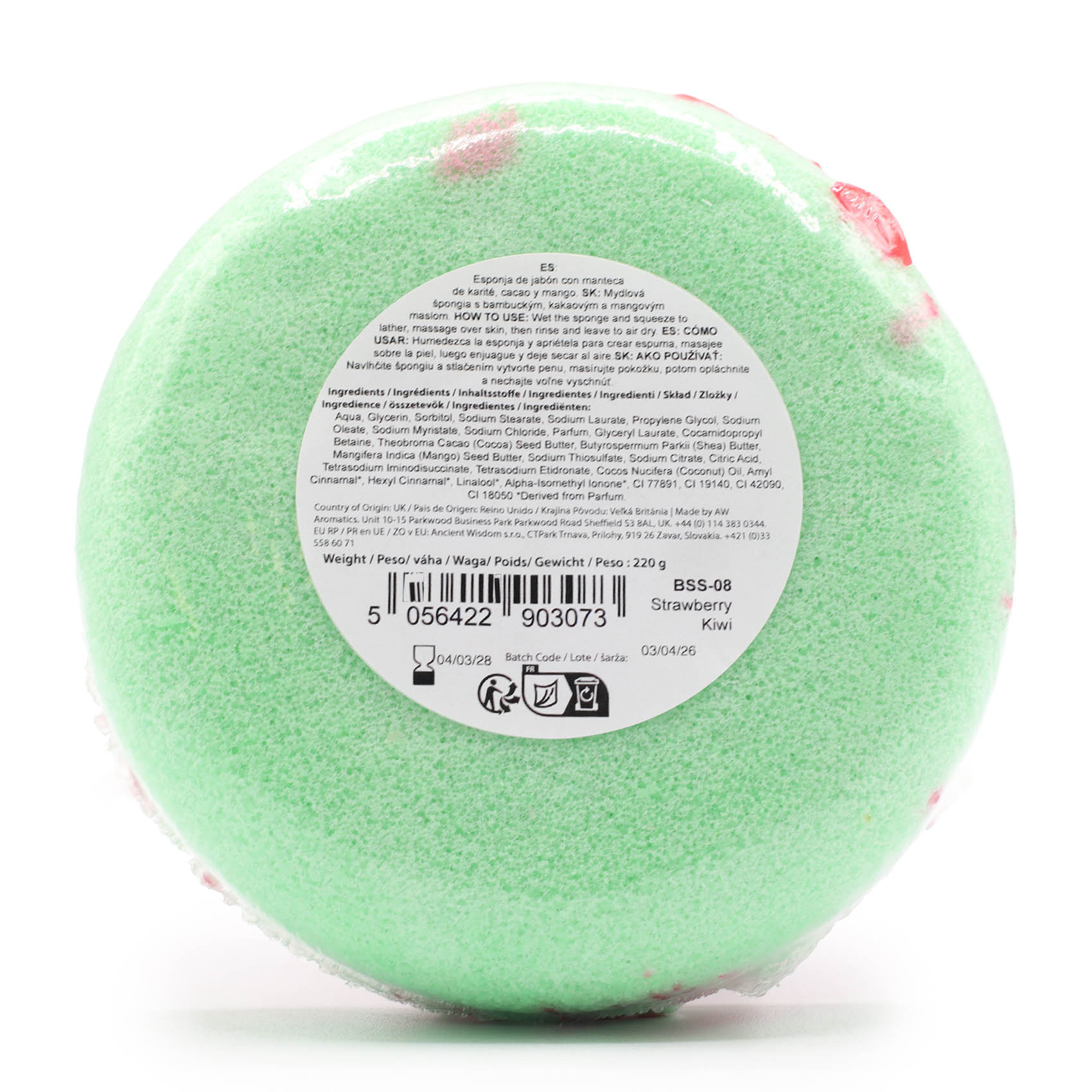 Strawberry Kiwi Soap Sponge with Shea & Cocoa Butter2