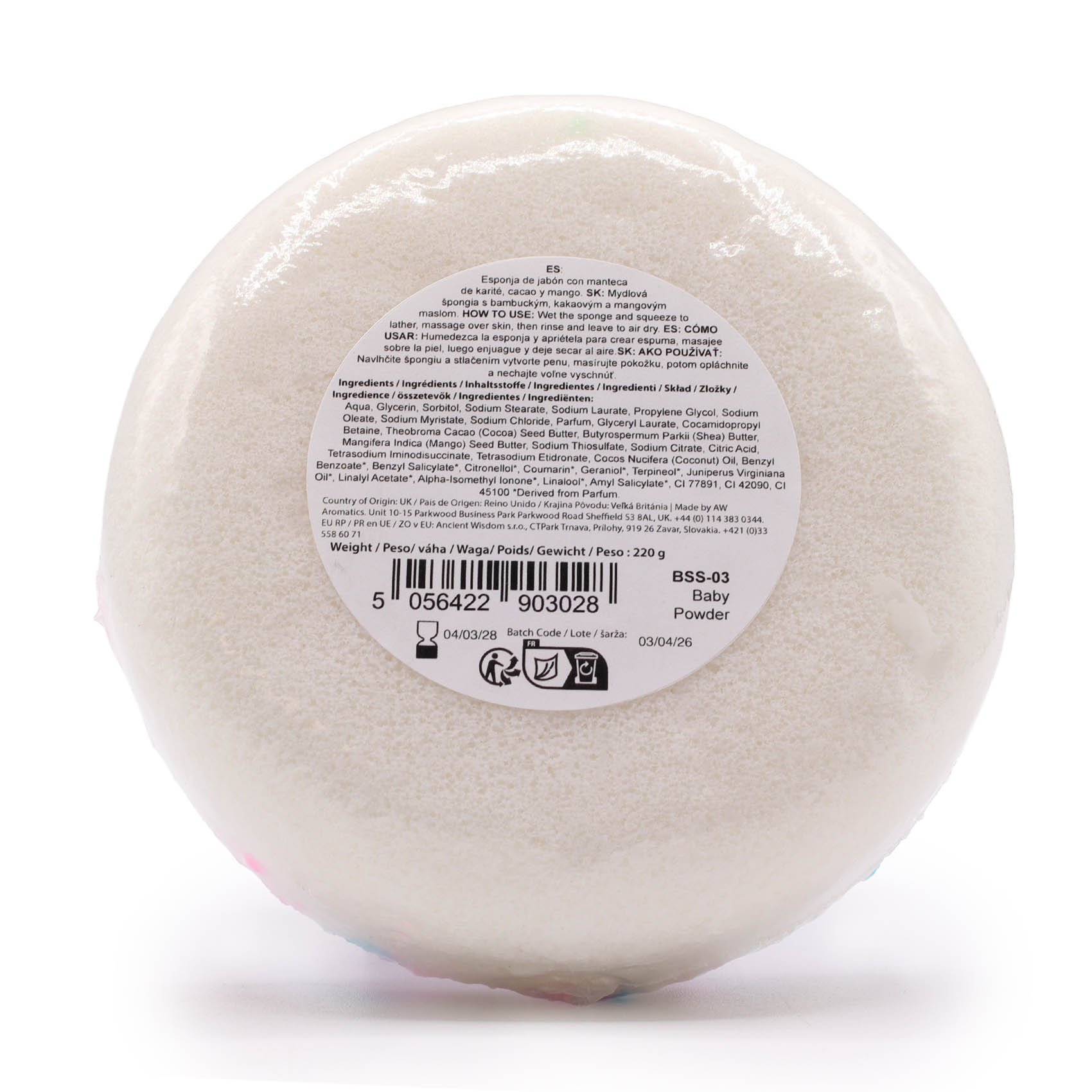 Baby Powder Soap Sponge with Shea & Cocoa Butter2
