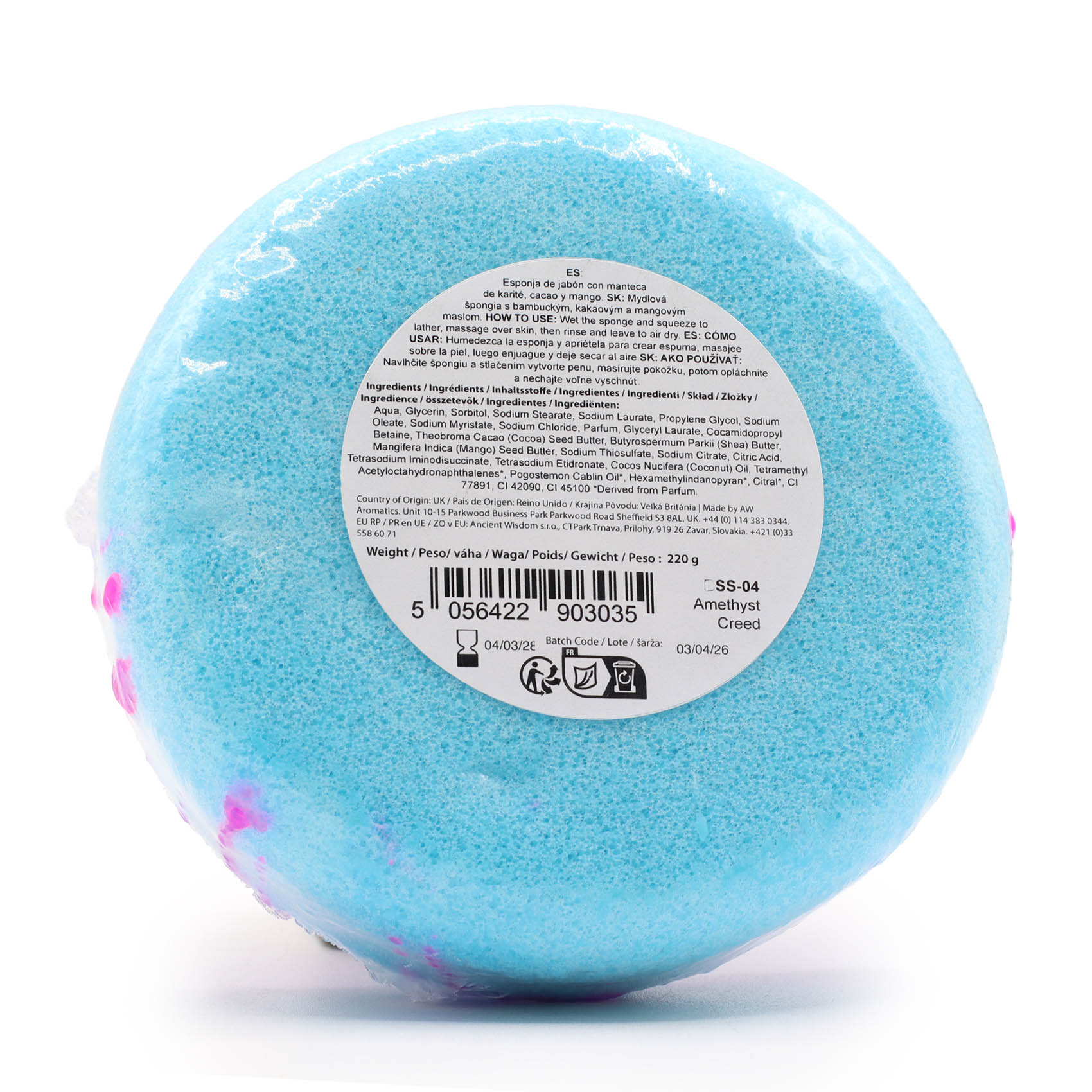 Amethyst Creed Soap Sponge with Shea & Cocoa Butter2