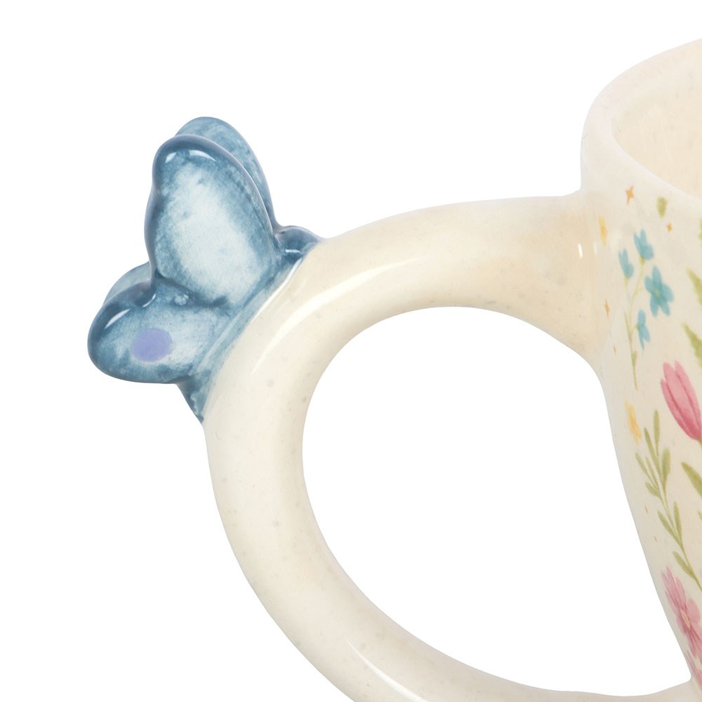 Luna Bloom 3D Butterfly Handle Floral Mug (450ml)1