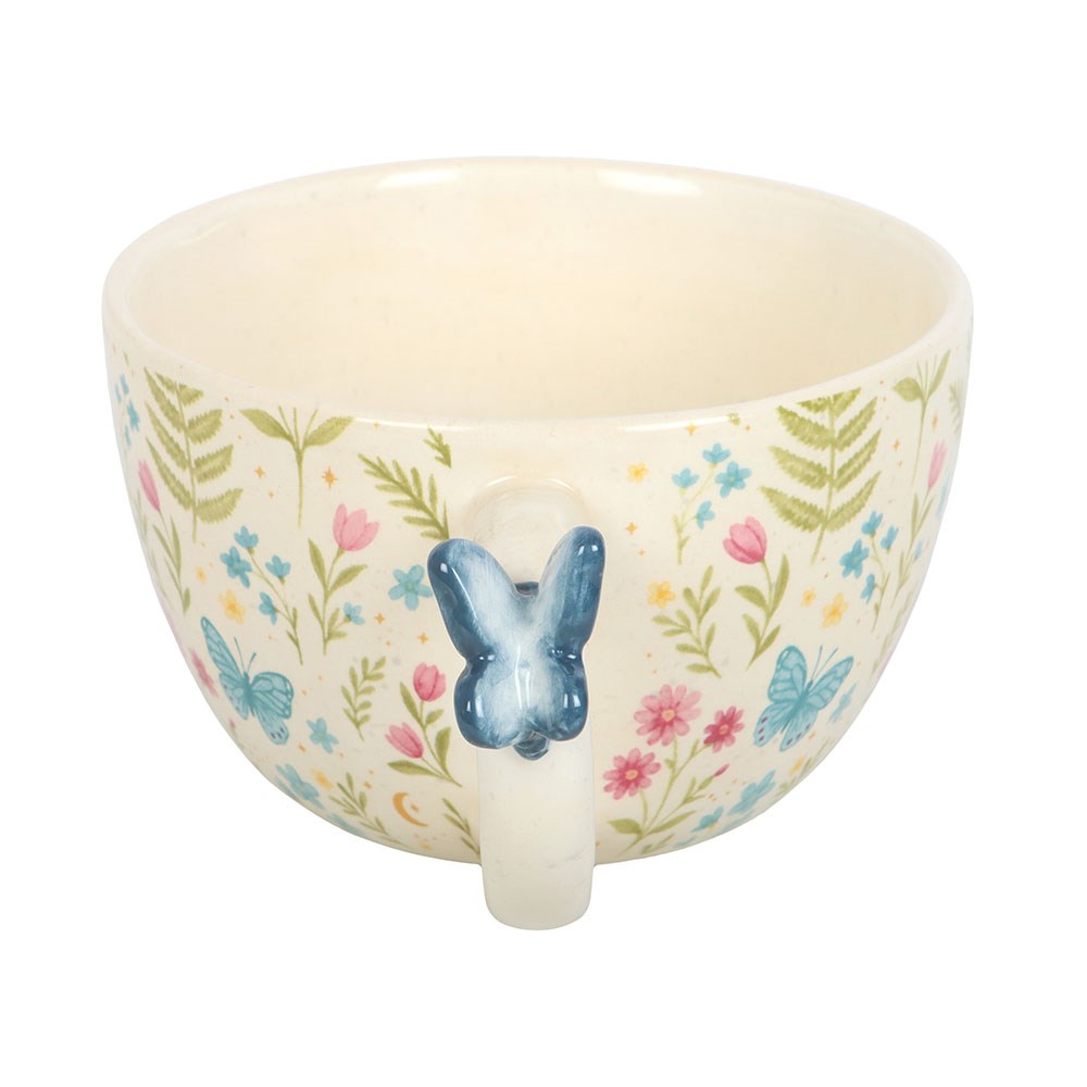 Luna Bloom 3D Butterfly Handle Floral Mug (450ml)2