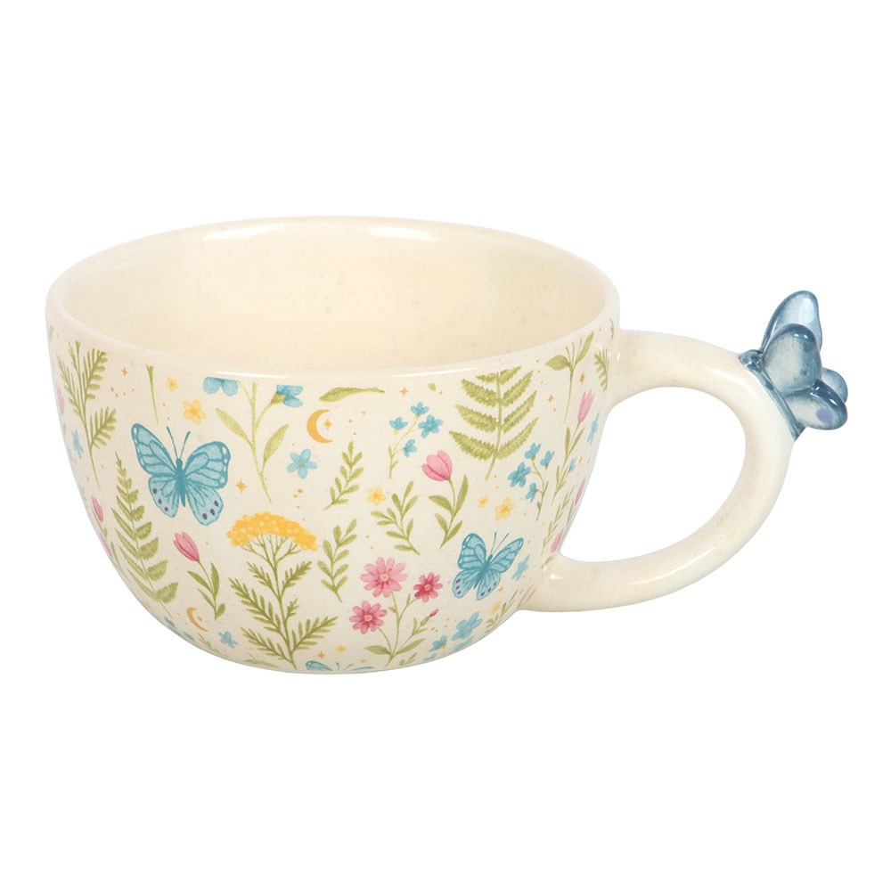 Luna Bloom 3D Butterfly Handle Floral Mug (450ml)3