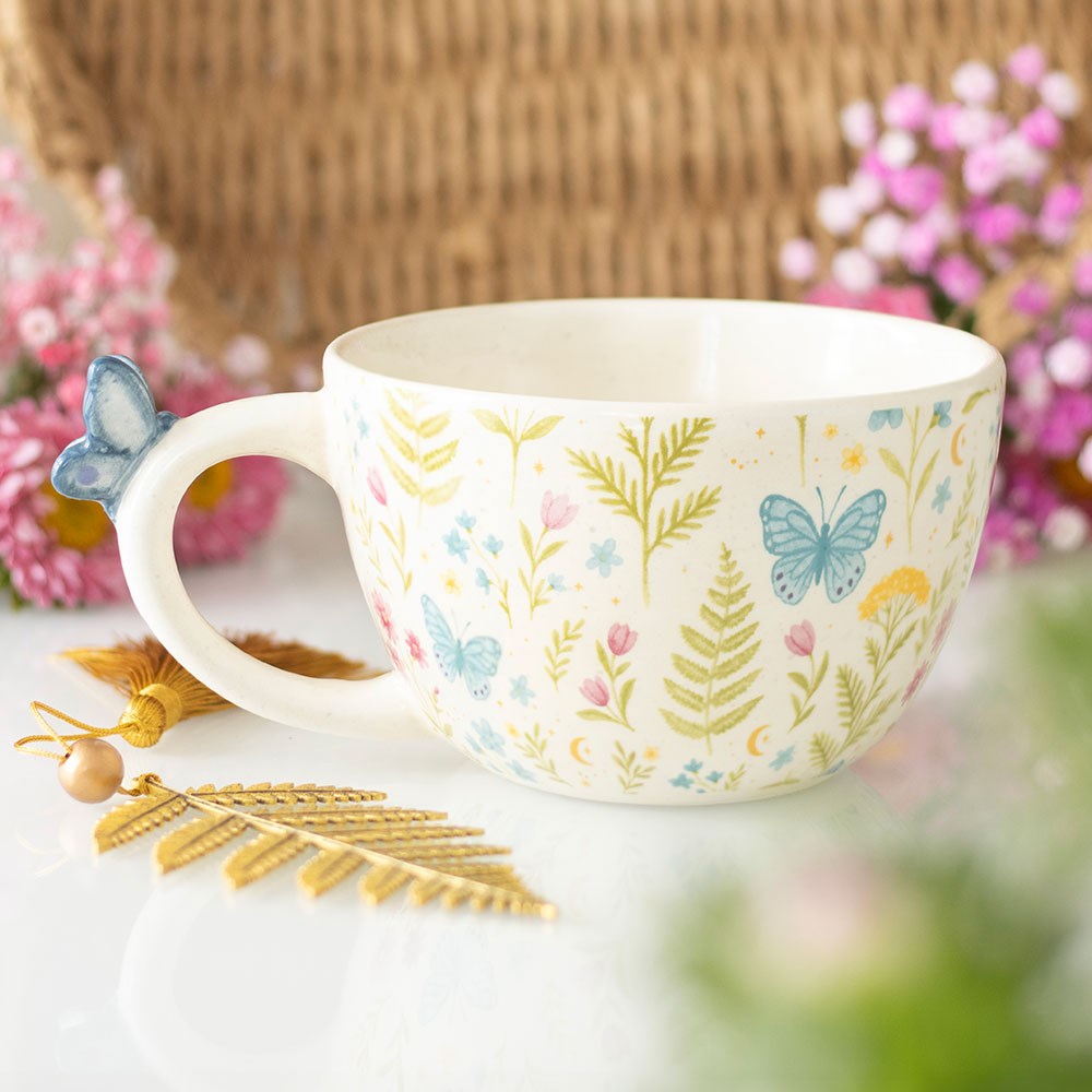 Luna Bloom 3D Butterfly Handle Floral Mug (450ml)4