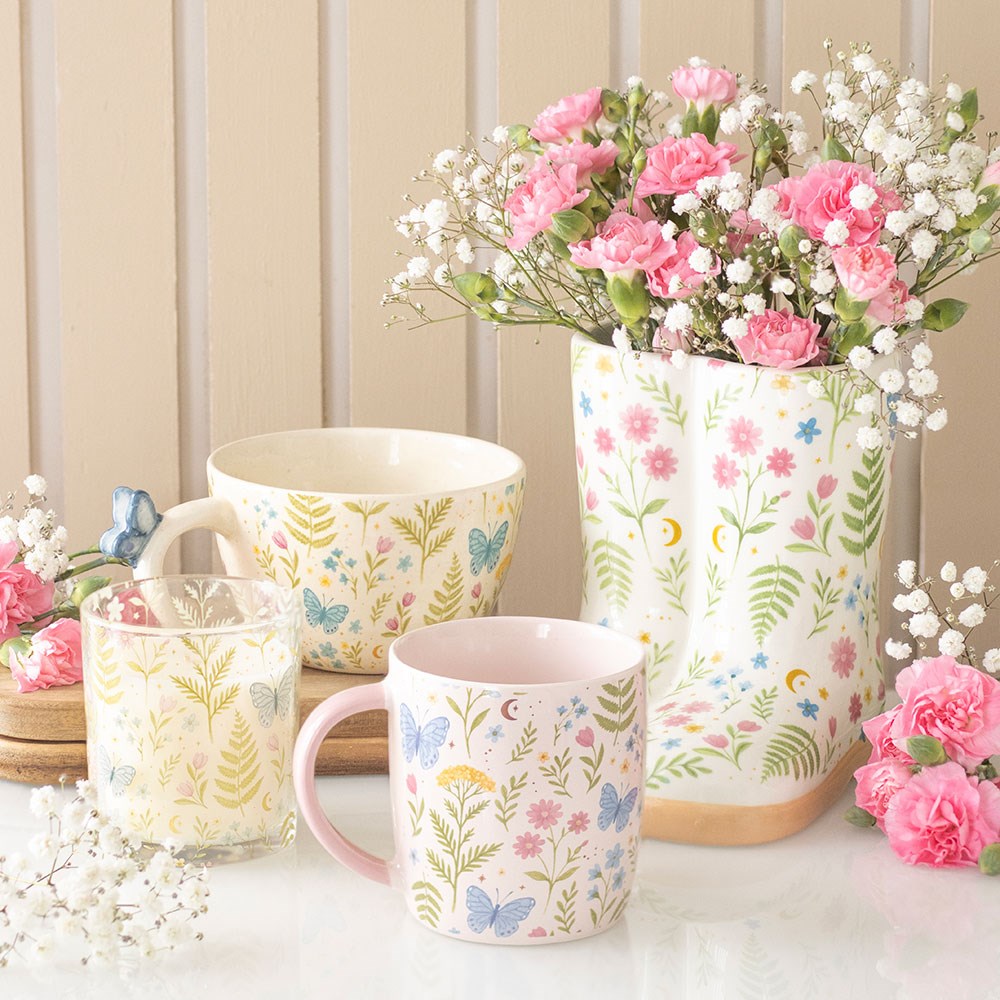 Luna Bloom 3D Butterfly Handle Floral Mug (450ml)5