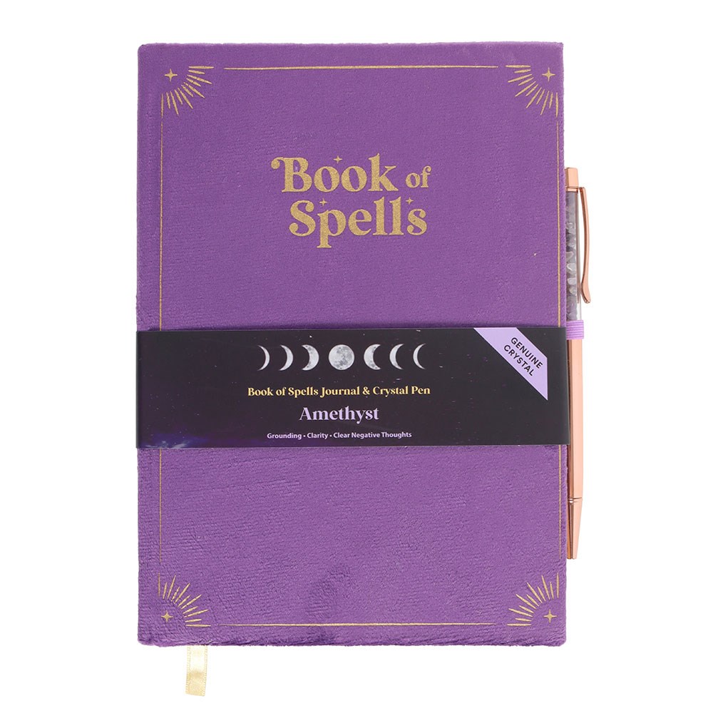 Book of Spells Manifestation Journal & Amethyst Crystal Pen Set1