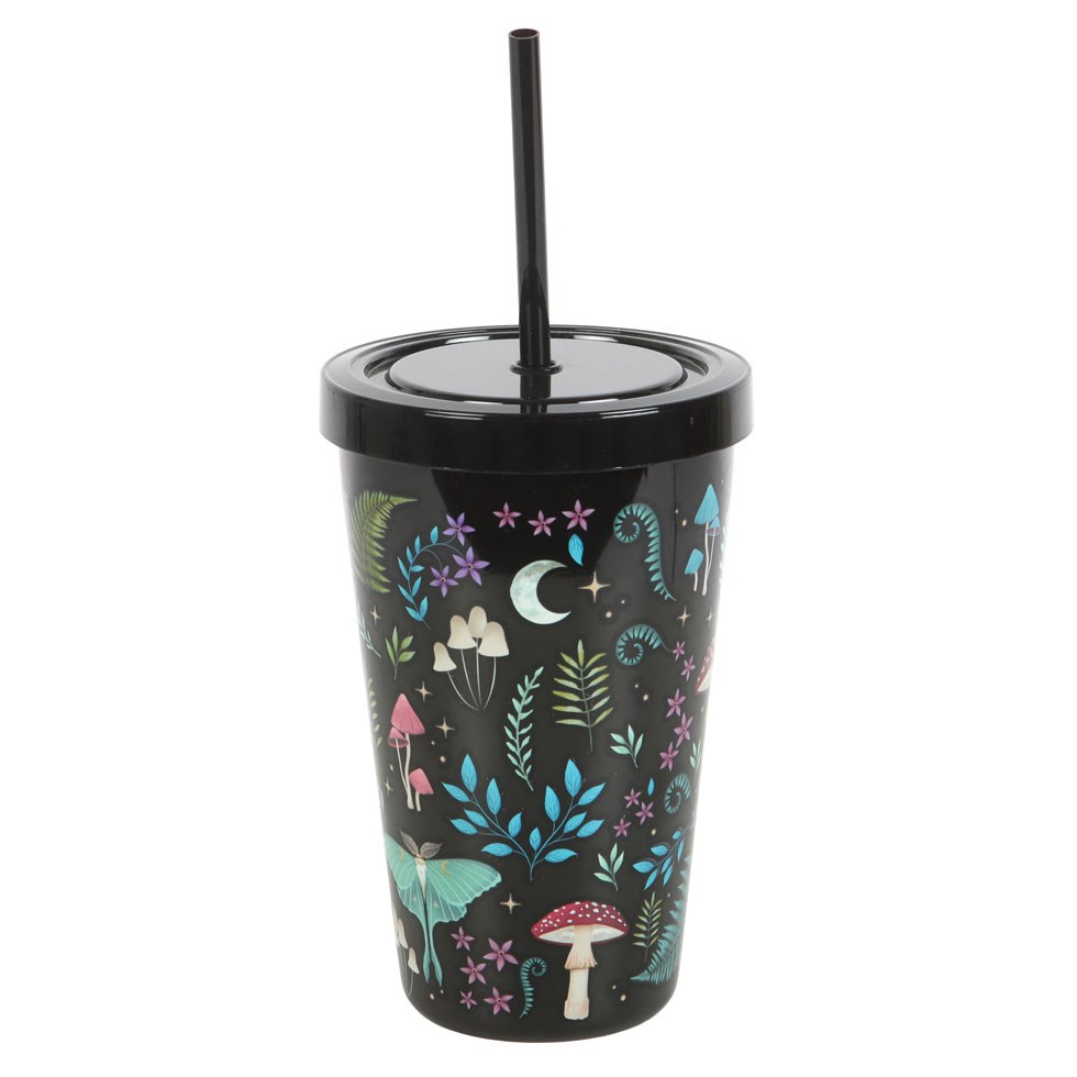 Dark Forest Print Reusable Tumbler with Straw - 550ml1
