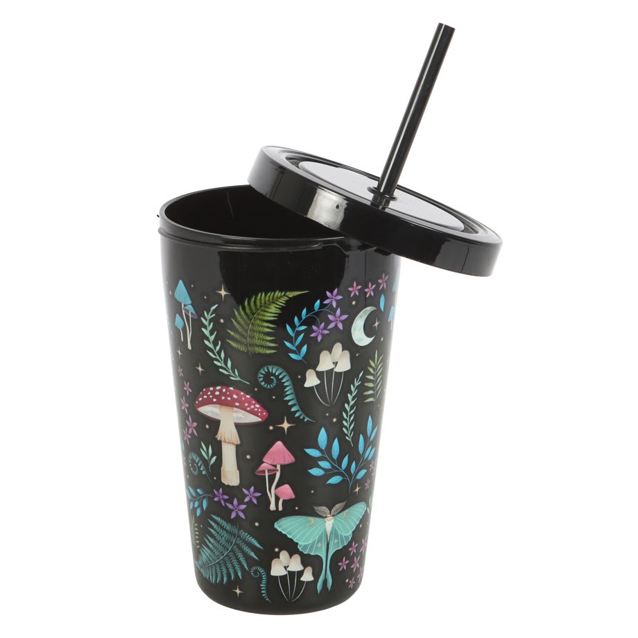 Dark Forest Print Reusable Tumbler with Straw - 550ml2