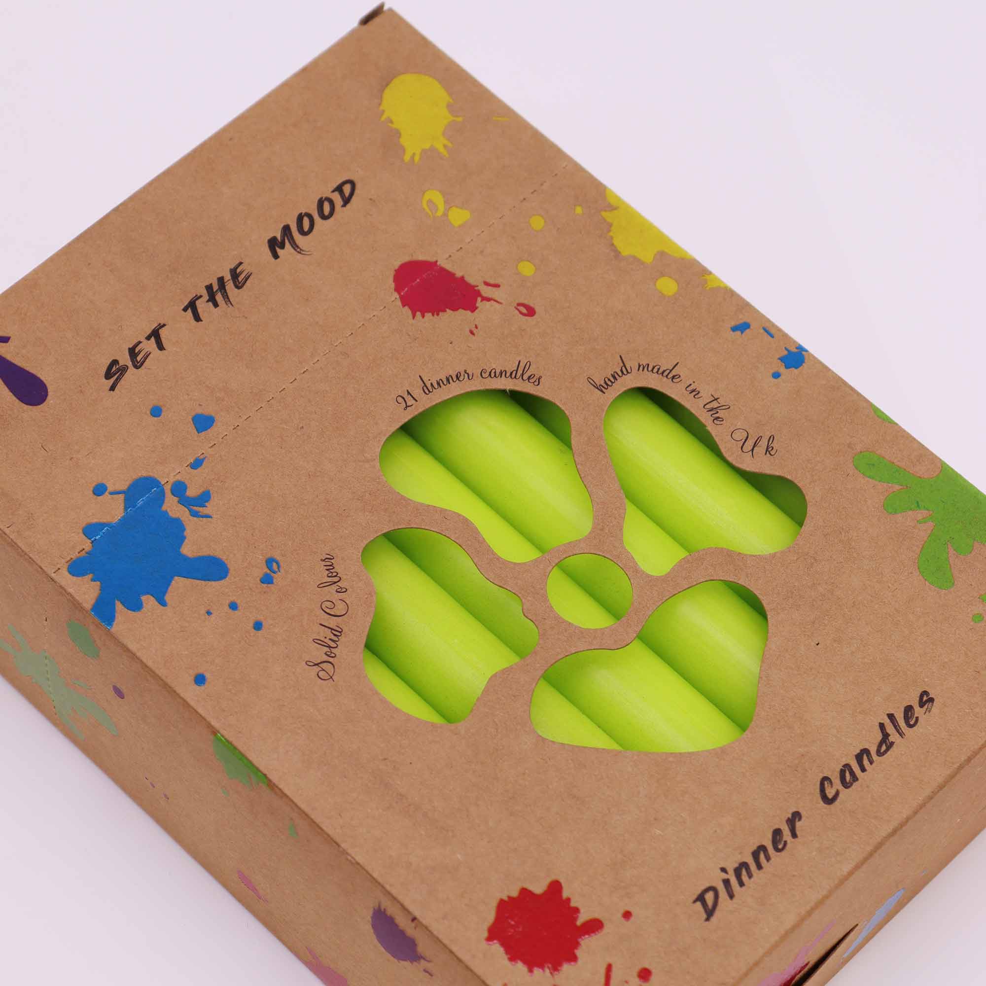 Handmade Rustic Lime Green Dinner Candles - Pack of 211