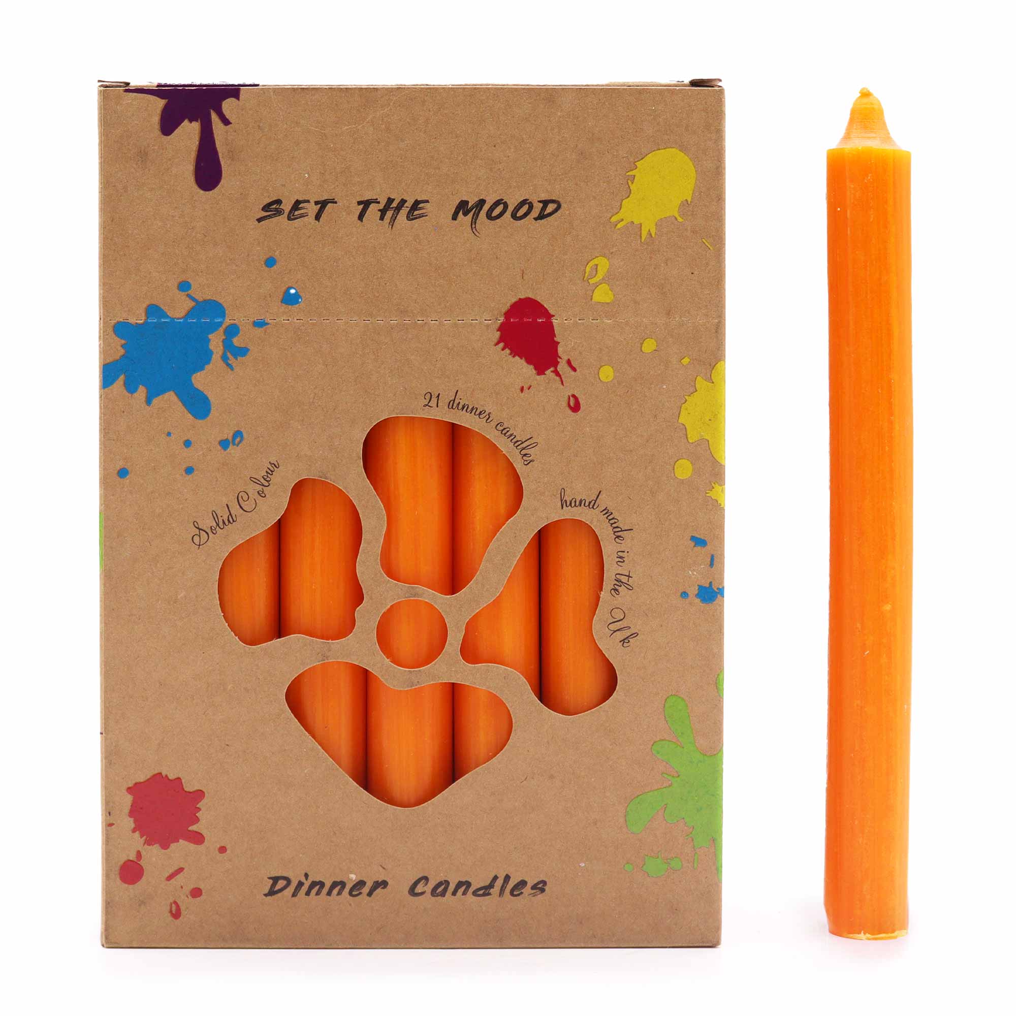 Handmade Rustic Mango Dinner Candles - Pack of 21