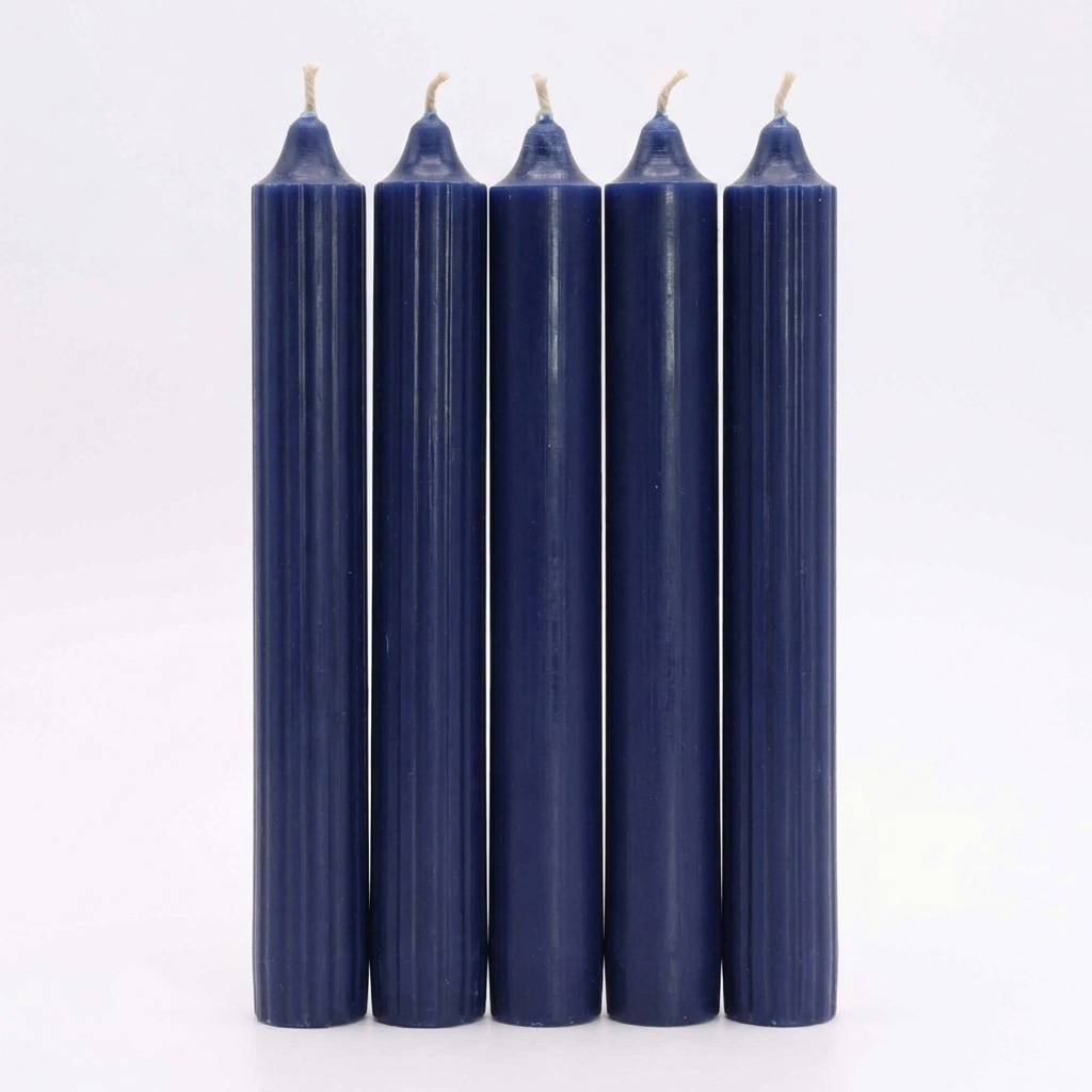 Handmade Rustic Navy Dinner Candles - Pack of 211