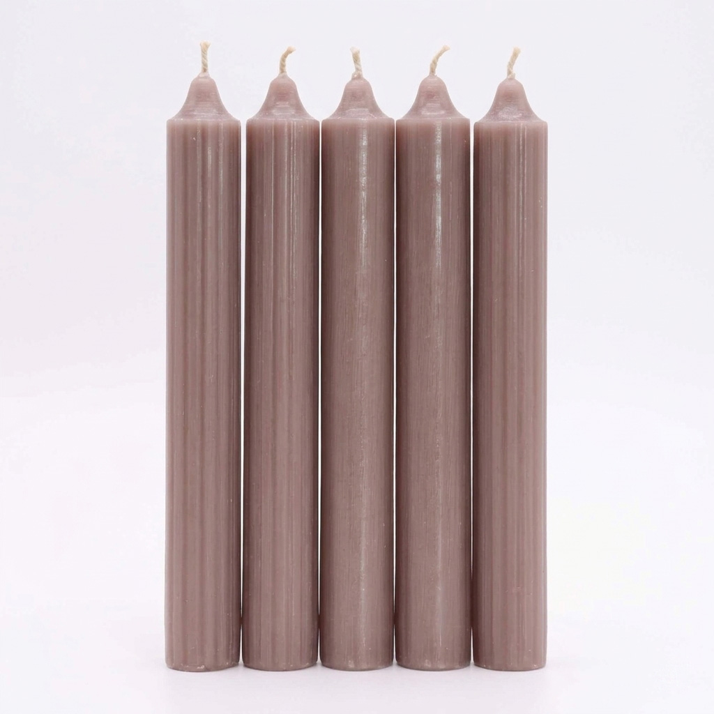 Handmade Rustic Taupe Dinner Candles - Pack of 211