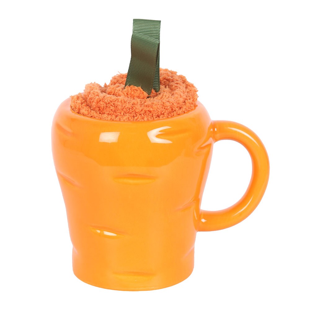 Carrot Shaped Mug and Socks Gift Set - 400ml