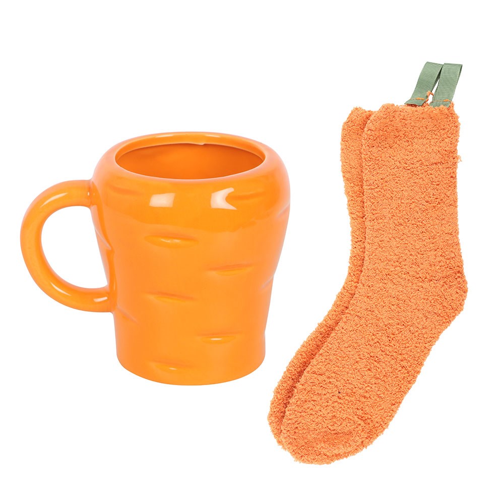 Carrot Shaped Mug and Socks Gift Set - 400ml1