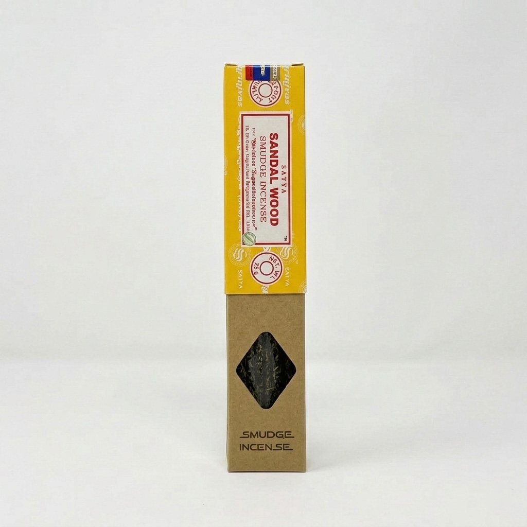 Satya Sandalwood Smudge Incense Sticks (12 x 25g Packs)