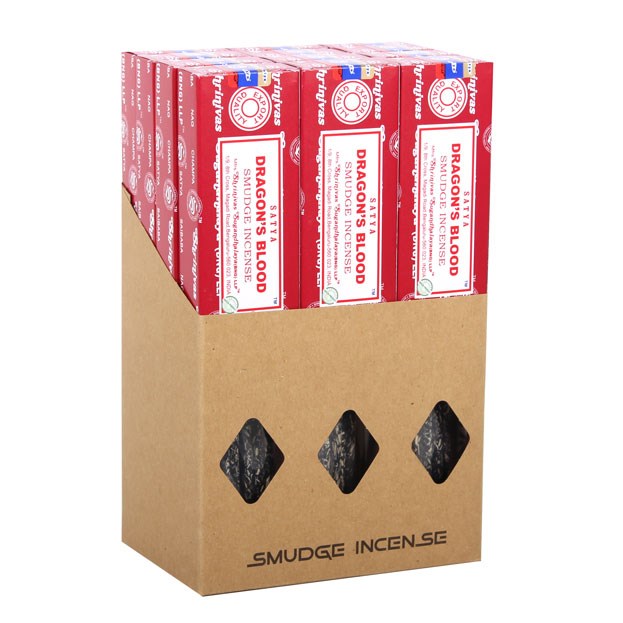 Satya Dragon’s Blood Smudge Incense Sticks (12 x 25g Packs)1