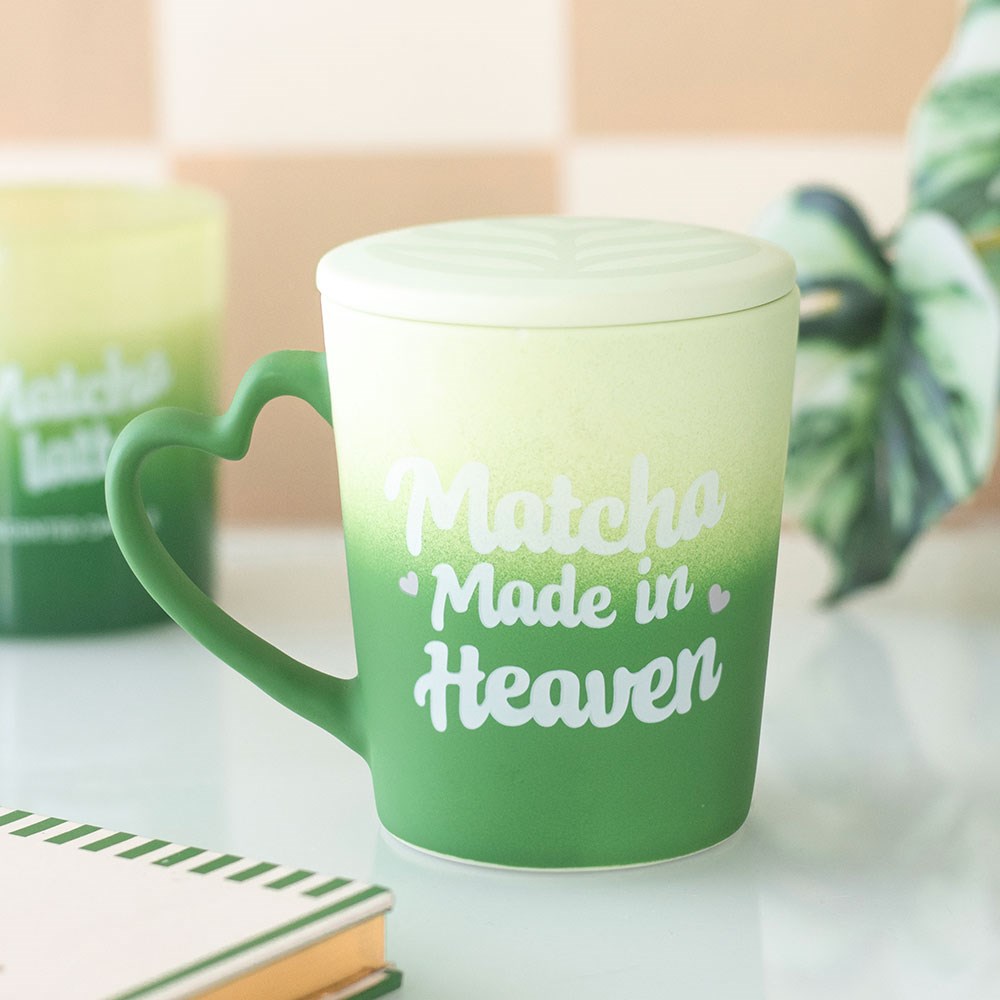 Matcha Made in Heaven Ceramic Mug with Coaster Lid4