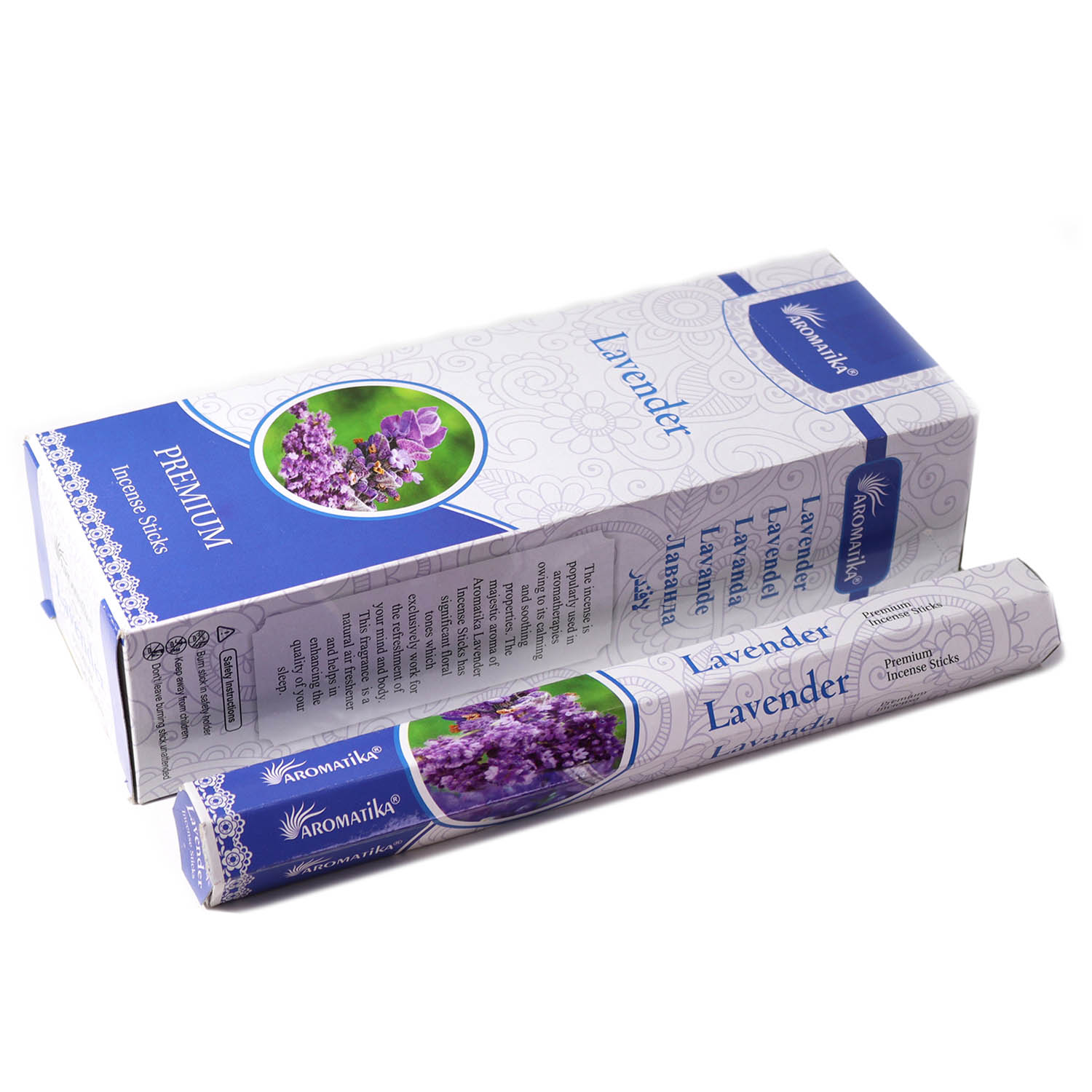 Aromatika Premium Charcoal-Free Hex Incense Sticks – Lavender (20 Pack)1