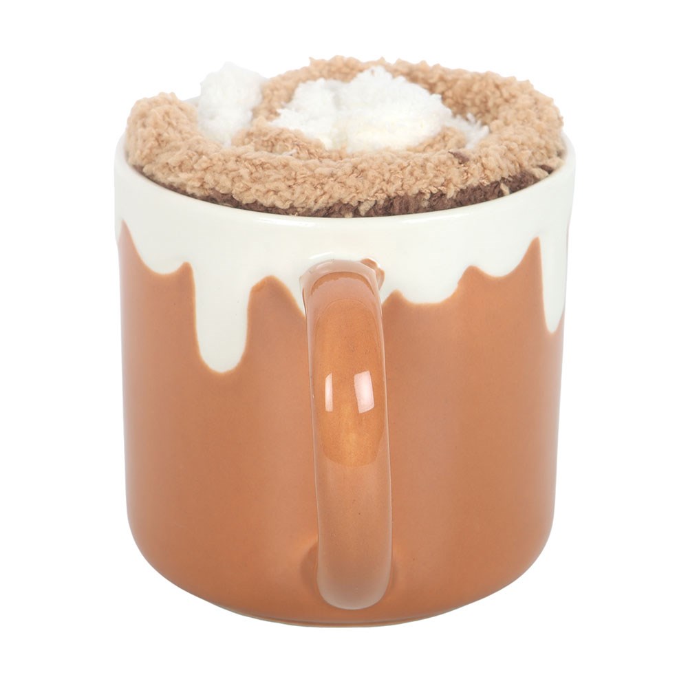 Ceramic Iced Cinnamon Roll Mug & Fluffy Socks Set1