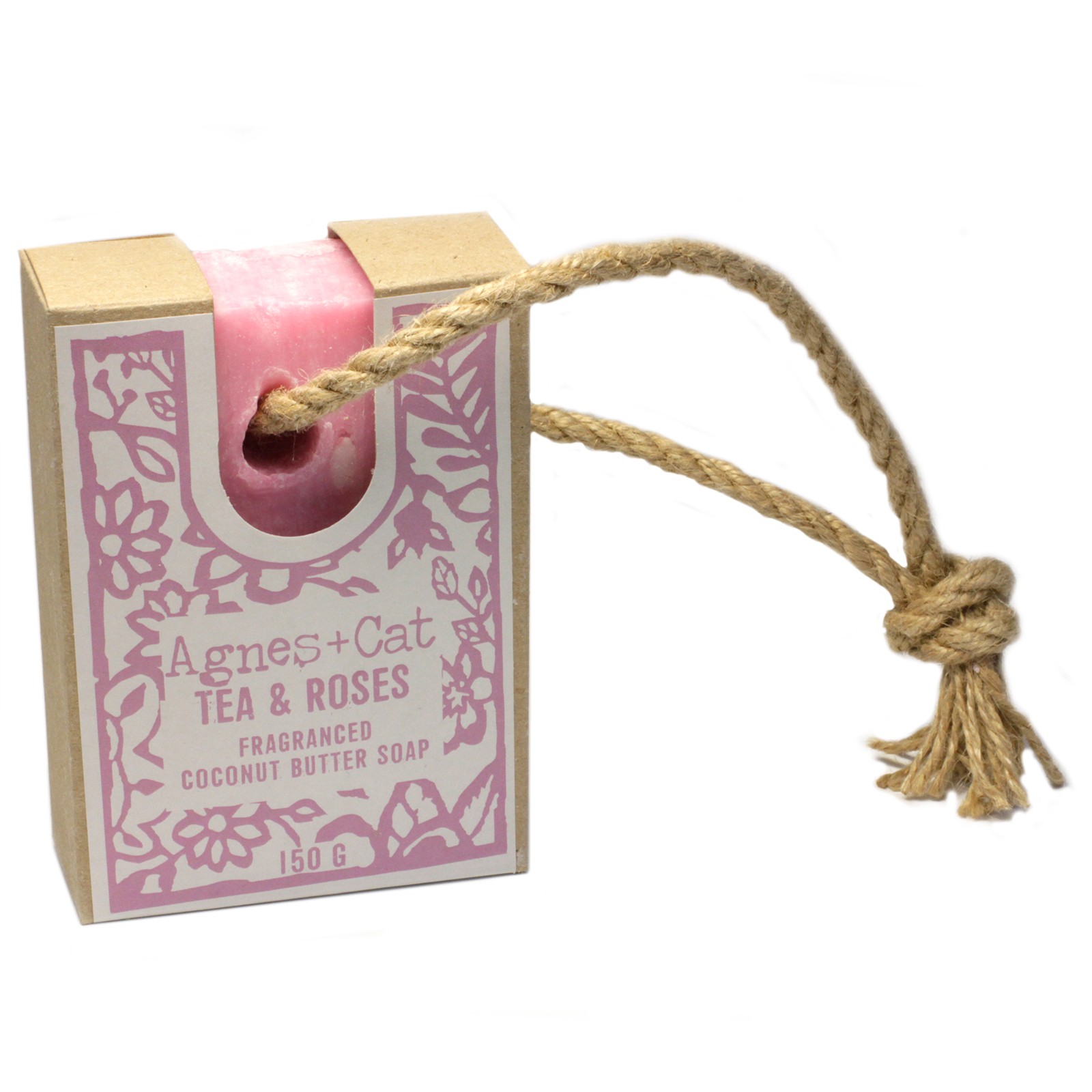 Agnes + Cat Fragranced Coconut Butter Soap on a Rope - Tea & Roses2