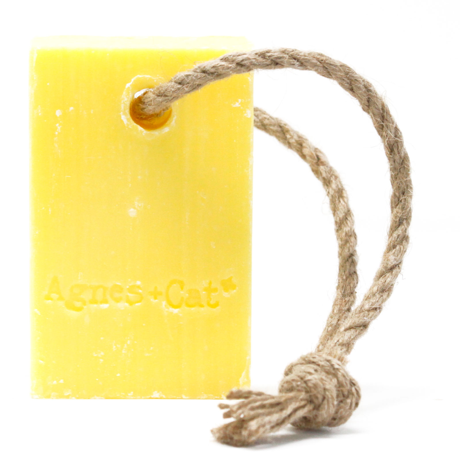 Agnes + Cat Fragranced Coconut Butter Soap on a Rope - Fresh Citrus1