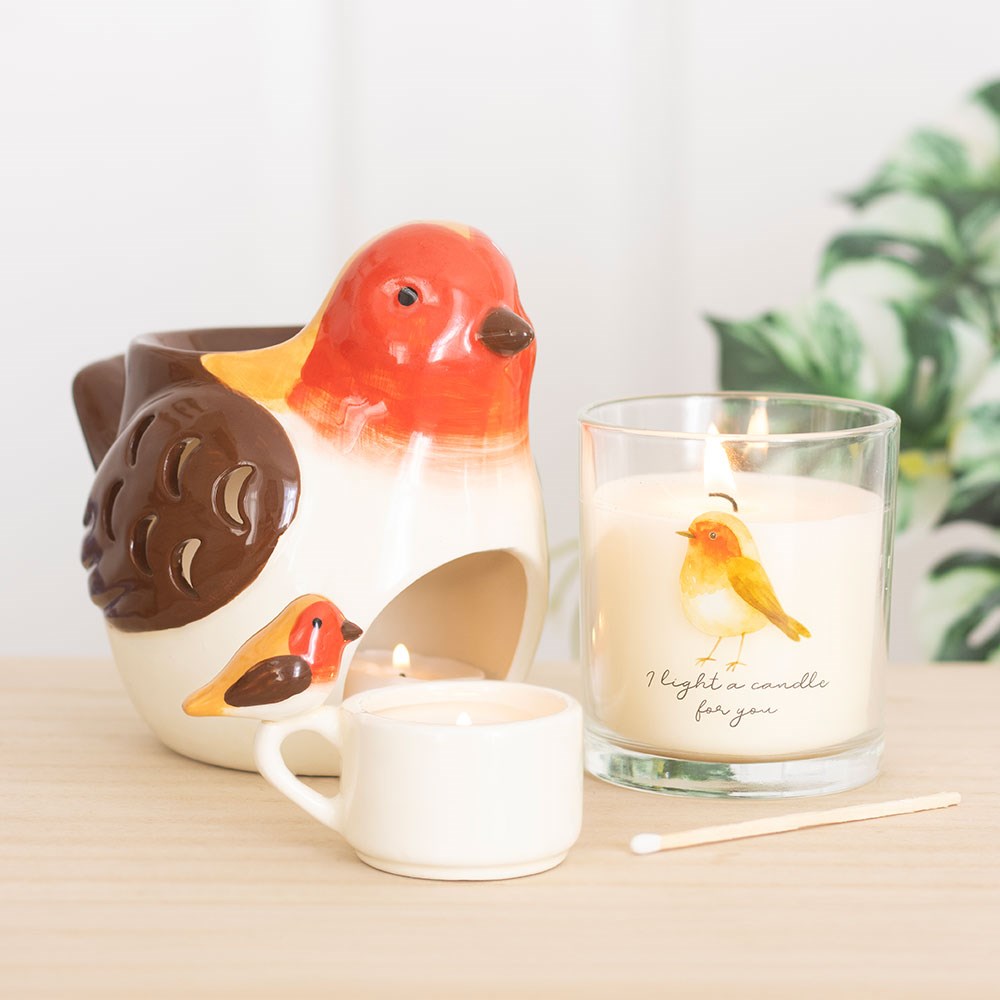 Decorative Ceramic Robin Teacup Tealight Holder5