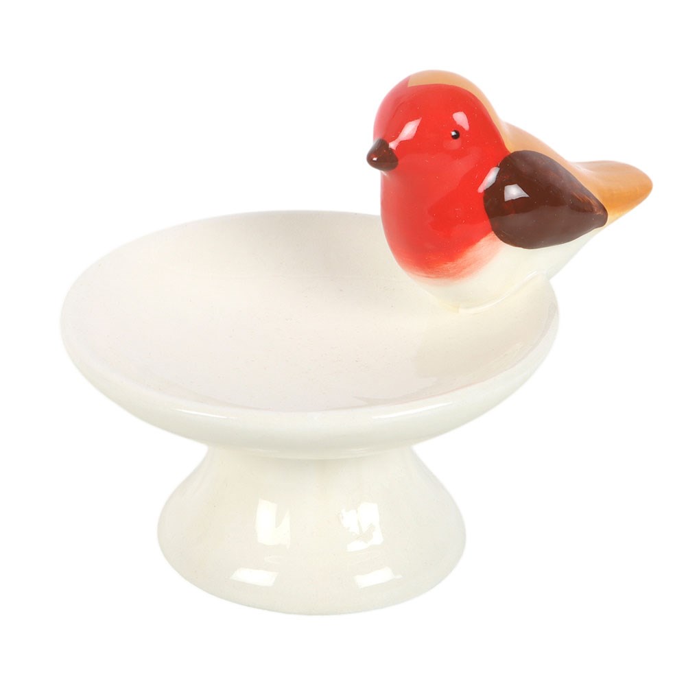 Ceramic Robin Bird Bath Trinket Dish1
