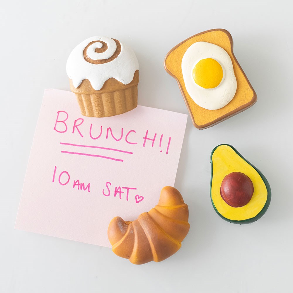 Novelty Brunch Club Food Fridge Magnet Set of 4